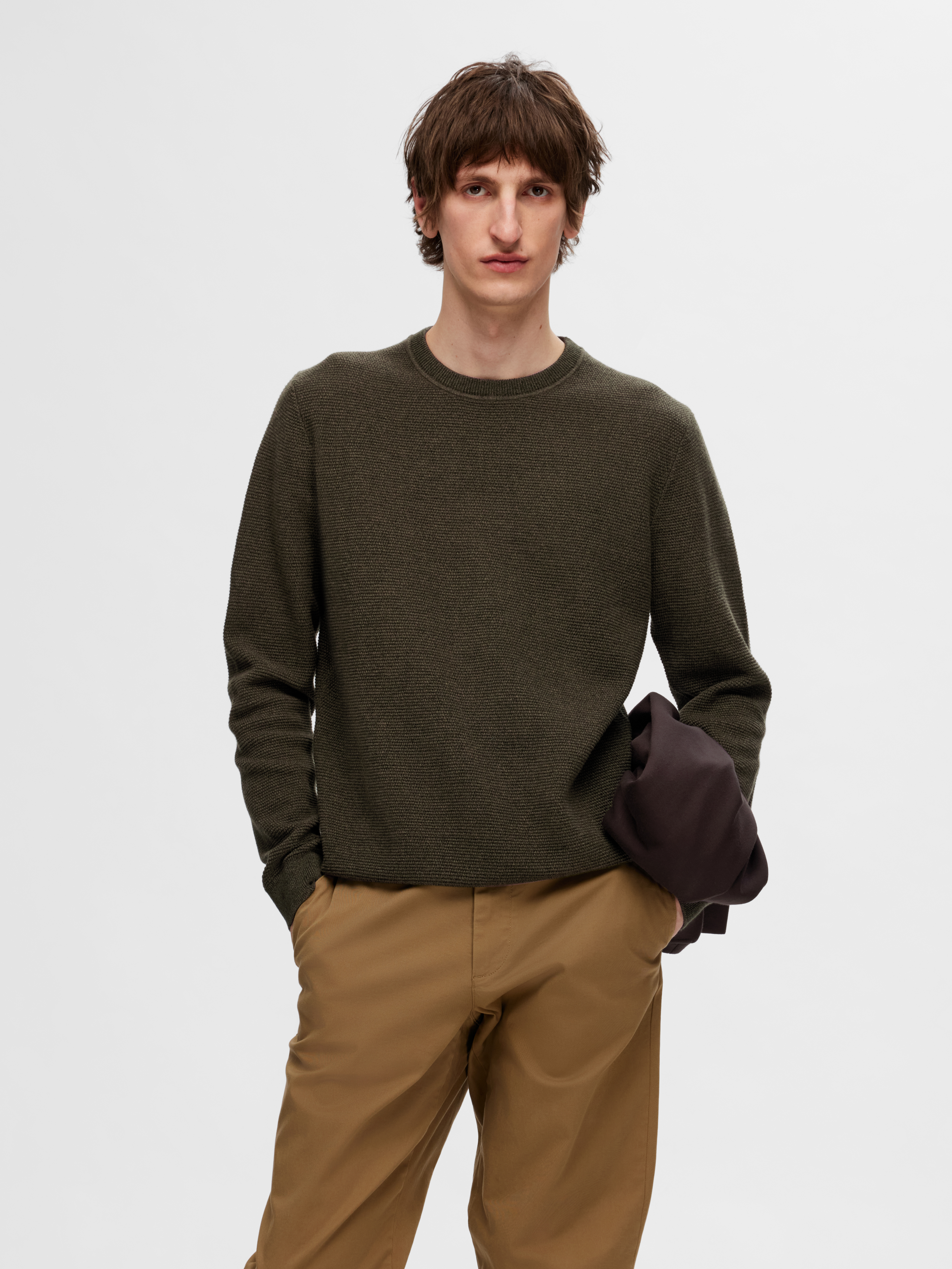 SLHROSS LS KNIT STRUCTURE CREW NECK NOOS SLHROSS LS KNIT STRUCTURE CREW NECK NOOS