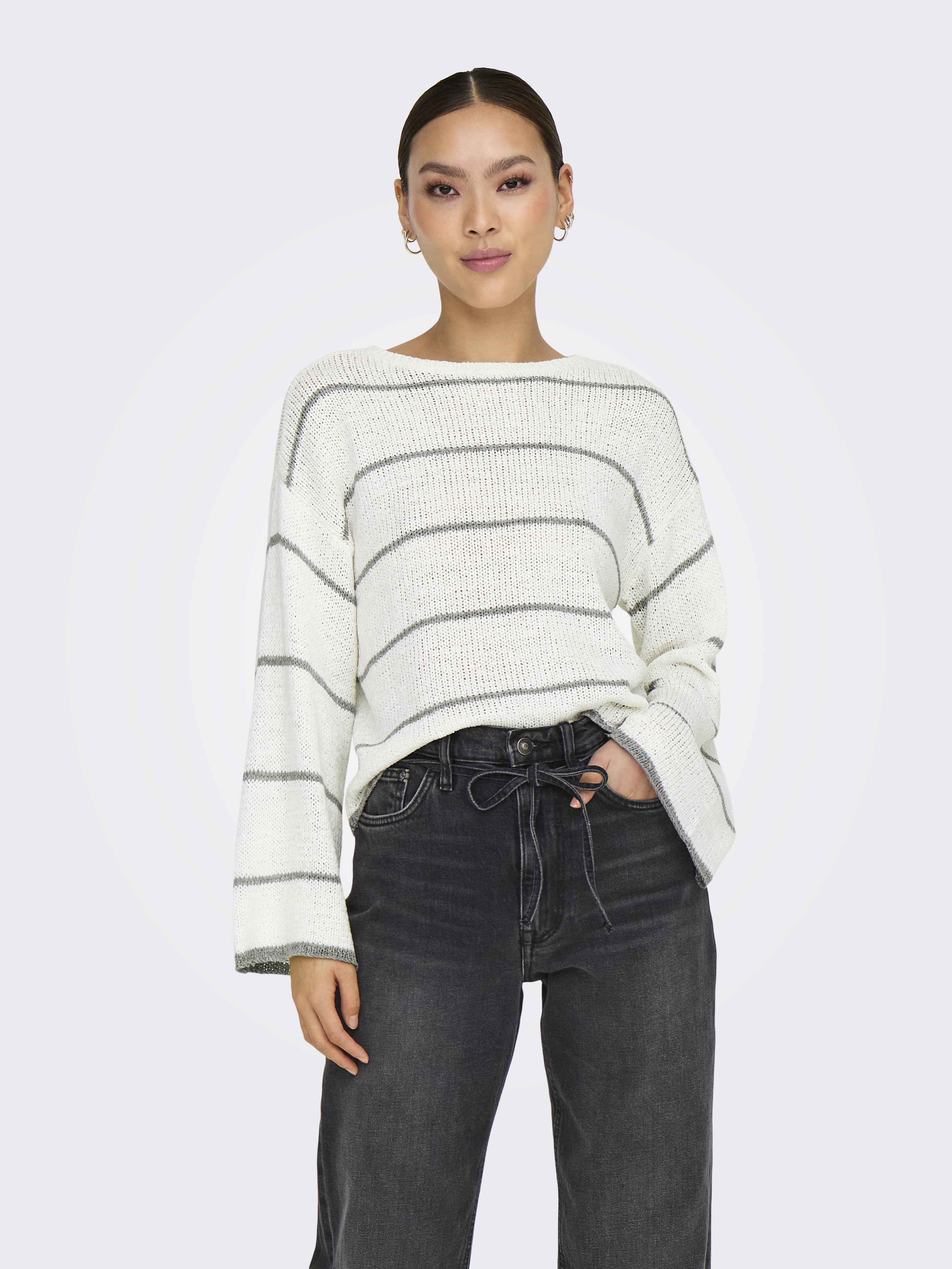ONLGEENA 7/8 STRIPE O-NECK KNT
