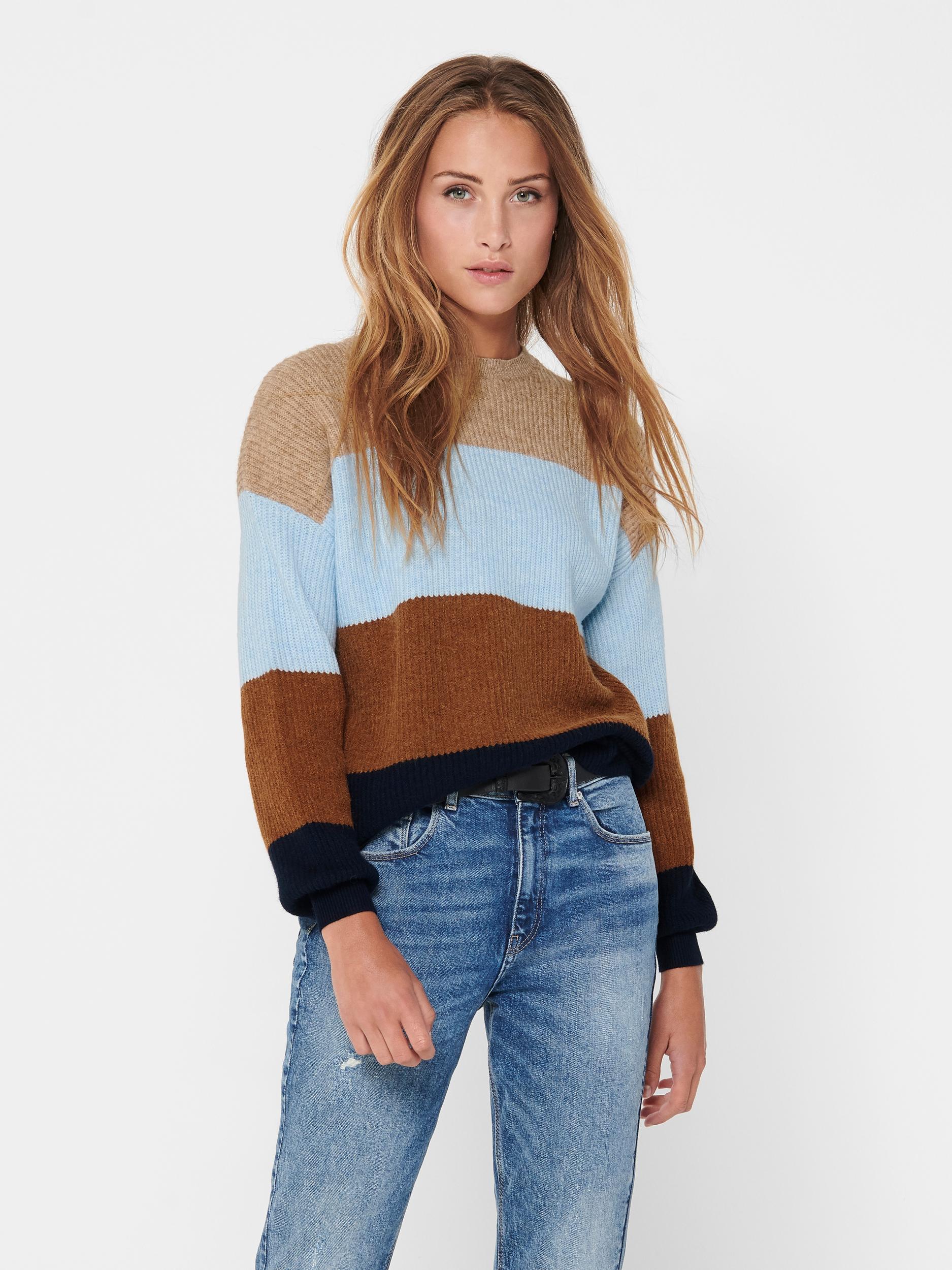 ONLSANDY L/S STRIPE PULLOVER CC KNT