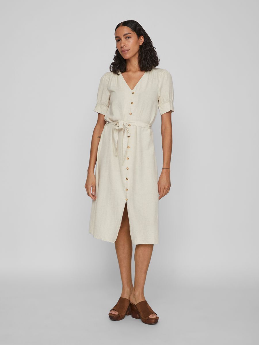 VIPRISILLA V-NECK S/S MIDI DRESS - NOOS