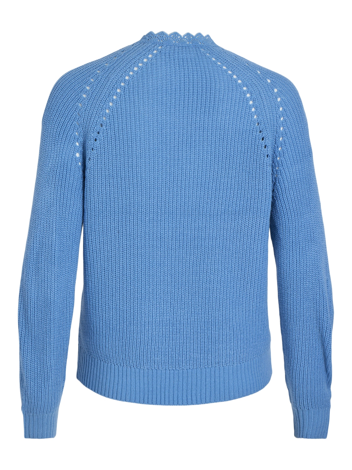 VIOA NEW L/S V-NECK LACE KNIT TOP/PB