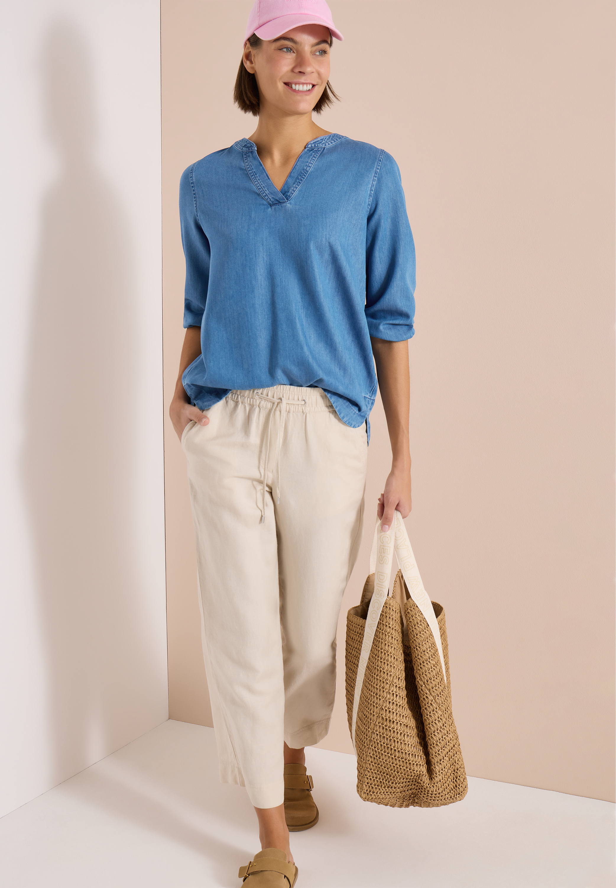 3/4-Arm Tunika im Denim-Look
