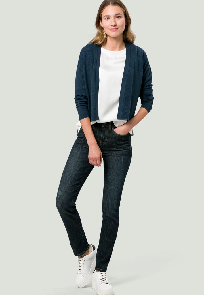 Satinbluse mit U-Boot Ausschnitt Satinbluse mit U-Boot Ausschnitt