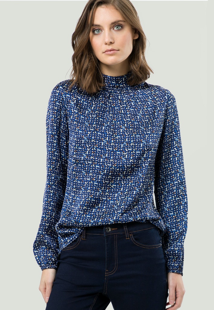 Longbluse mit Knopfleiste