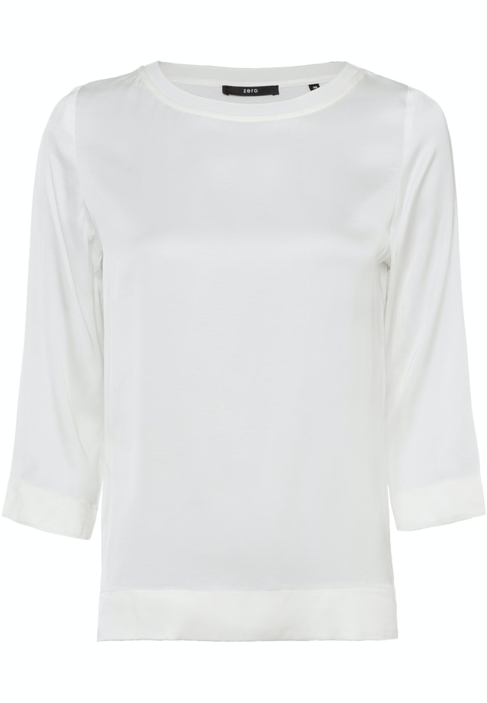 Satinbluse mit U-Boot Ausschnitt Satinbluse mit U-Boot Ausschnitt