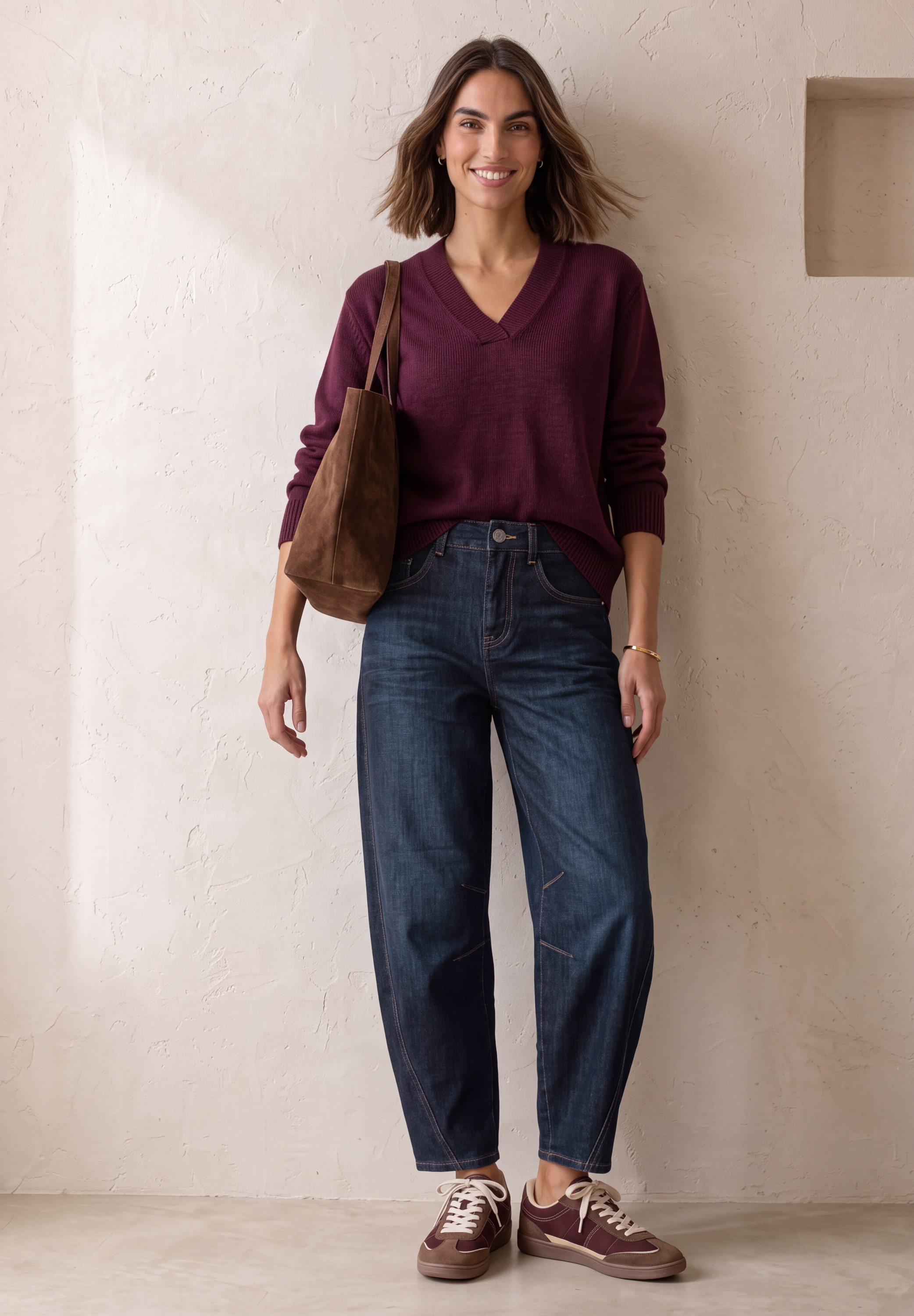 High Waist Barrel Leg Jeans im Loose Fit