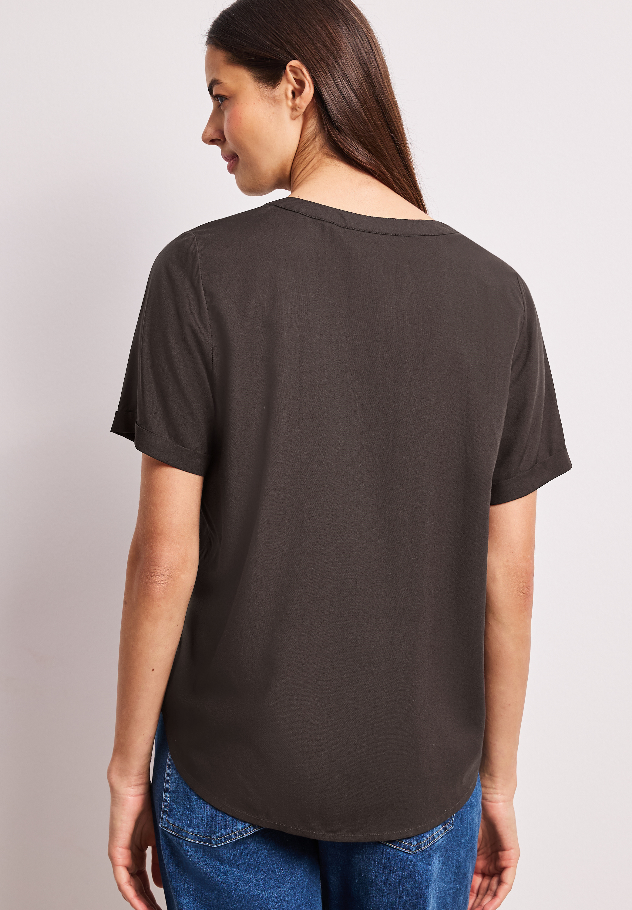 Kurzarm Bluse mit Turn-Up