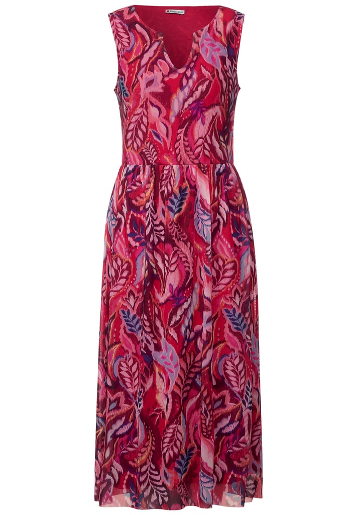 Print Kleid in Mesh Optik