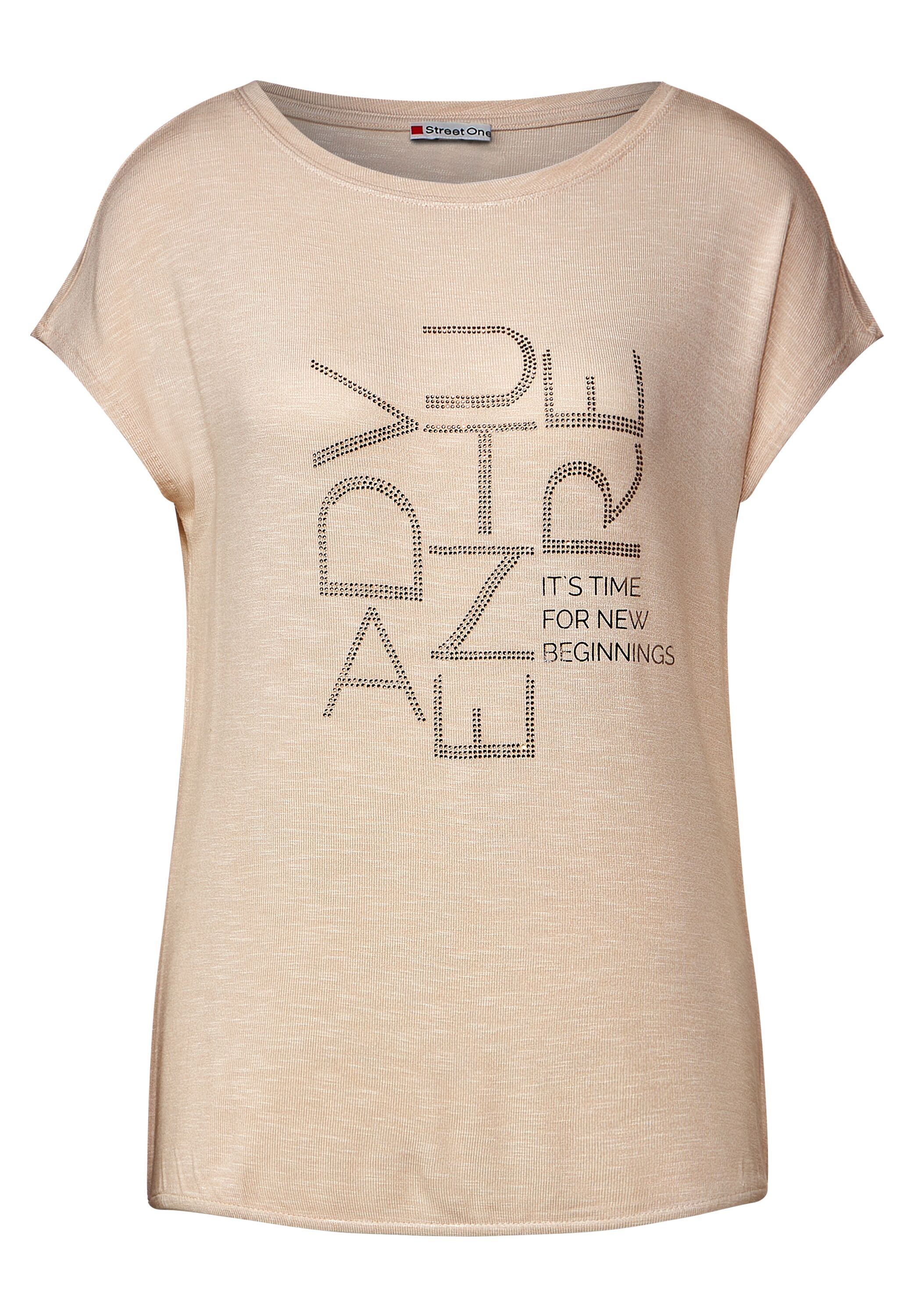 T-Shirt mit Steinchenwording