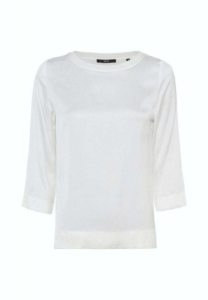 Satinbluse mit U-Boot Ausschnitt Satinbluse mit U-Boot Ausschnitt