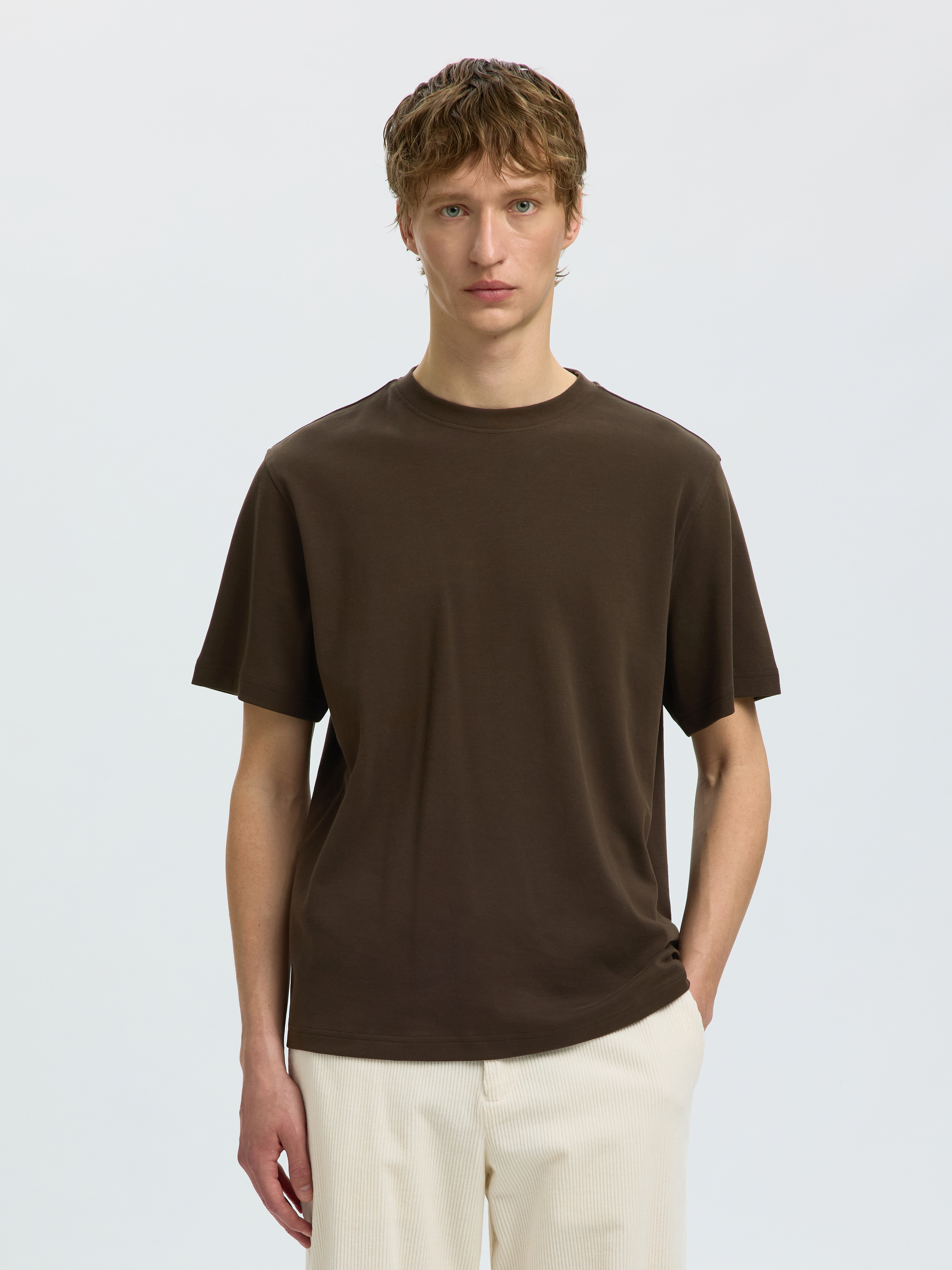 SLMTAJ MID WGT PEACH SS O-NECK TEE NOOS