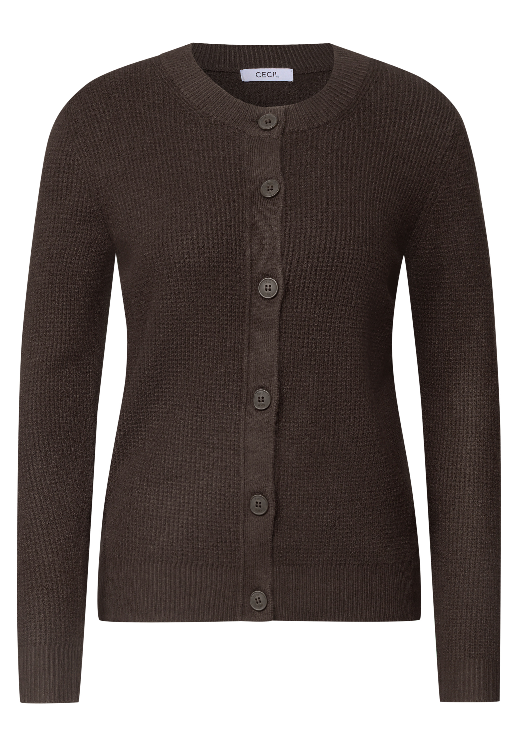 Cardigan mit Rundhals und Knopfleiste