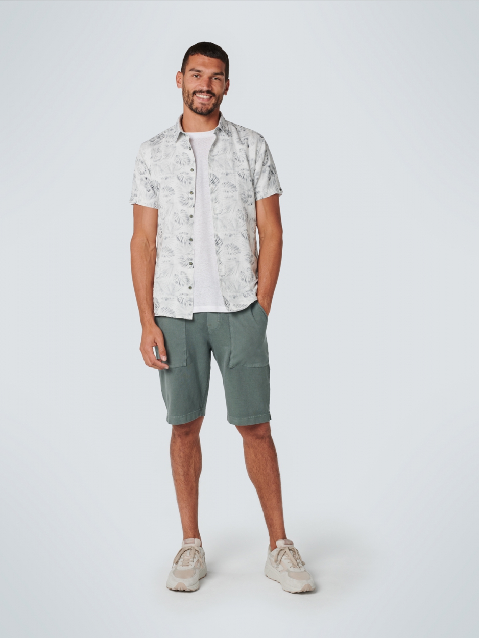 Shirt Short Sleeve Allover Printed With Linen