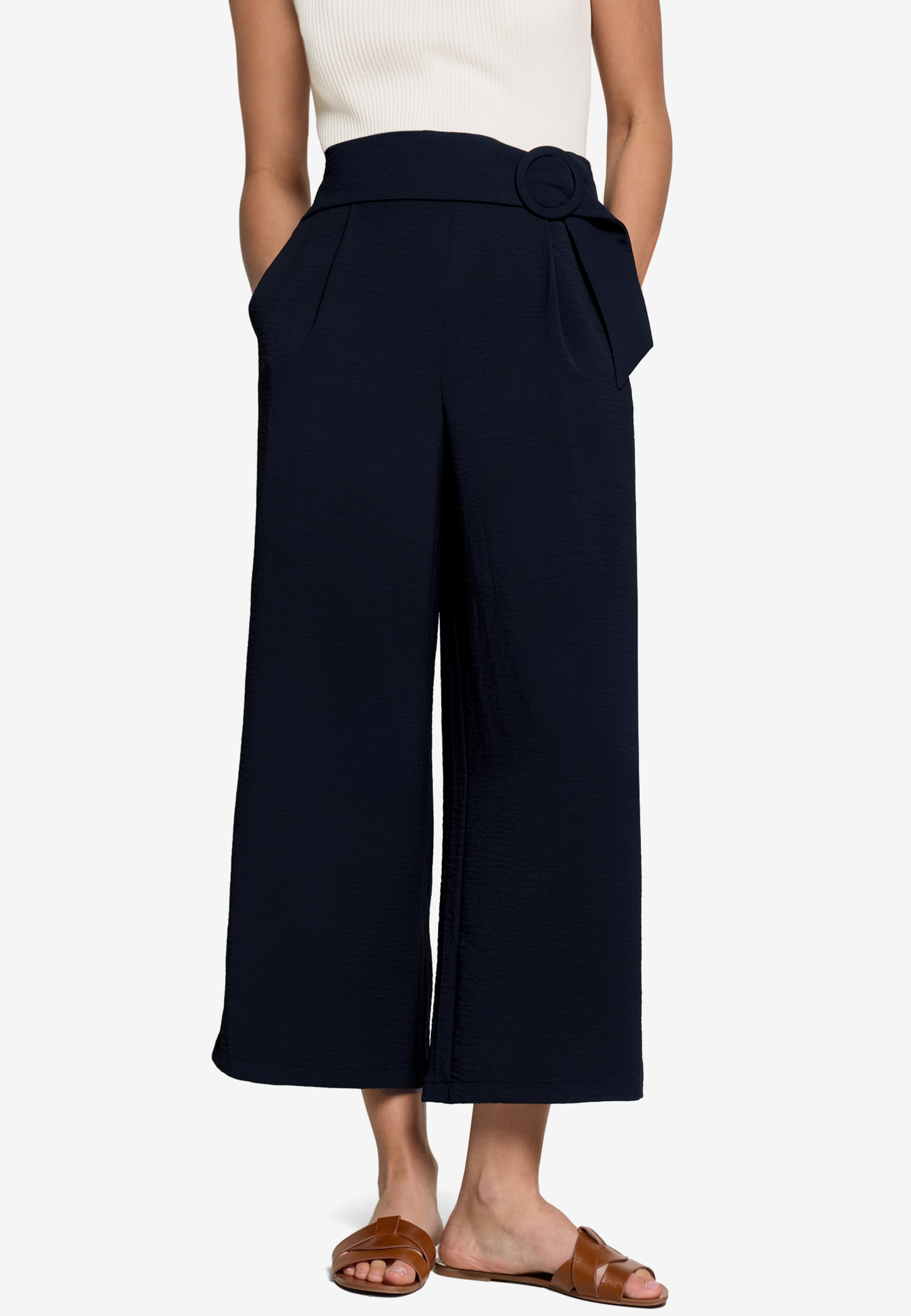 Stoffhose  7/8 Länge mit Schnalle