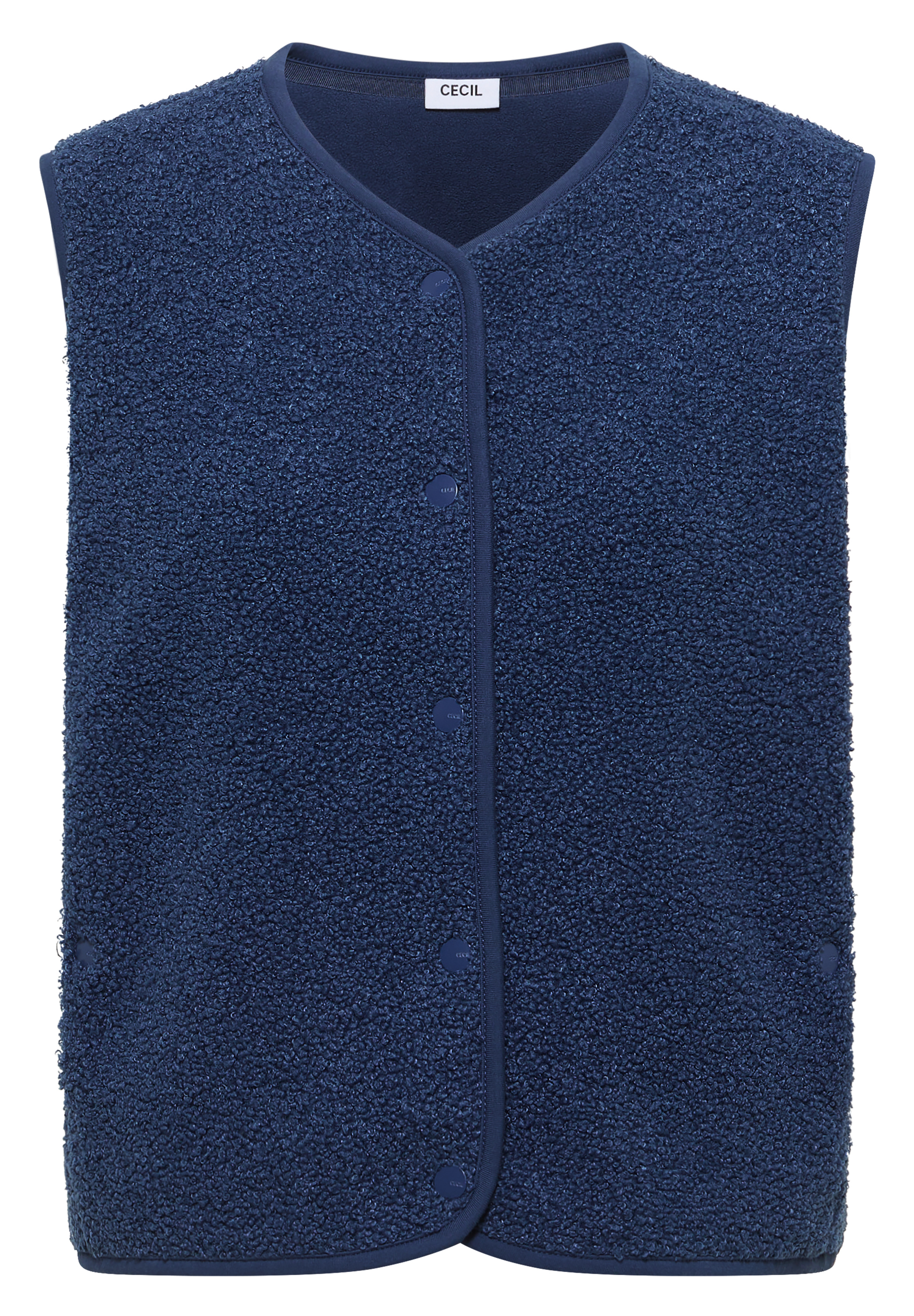 Weste aus Teddy-Material mit Rundhals