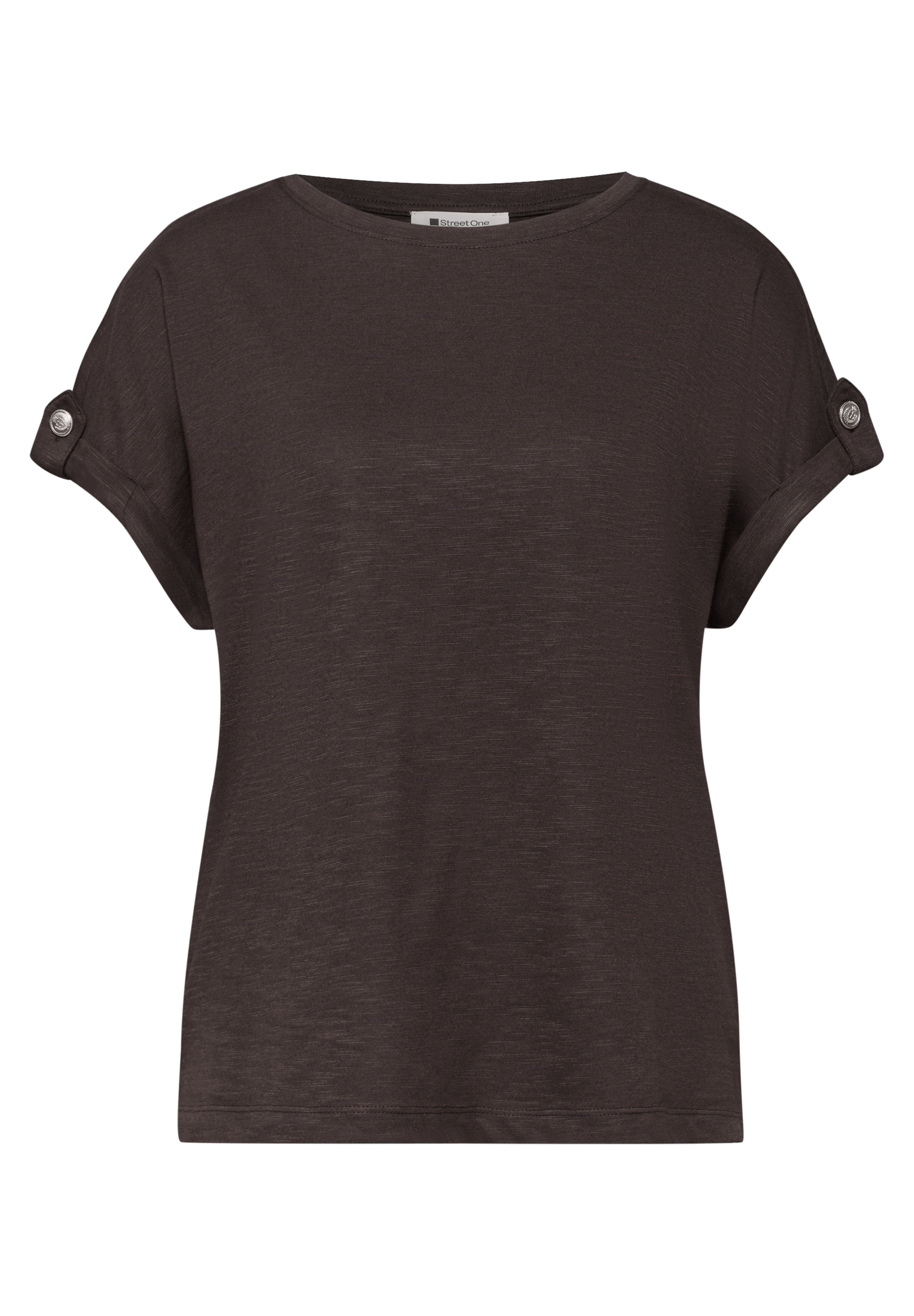 T-Shirt mit Rundhals und Knopfdetails