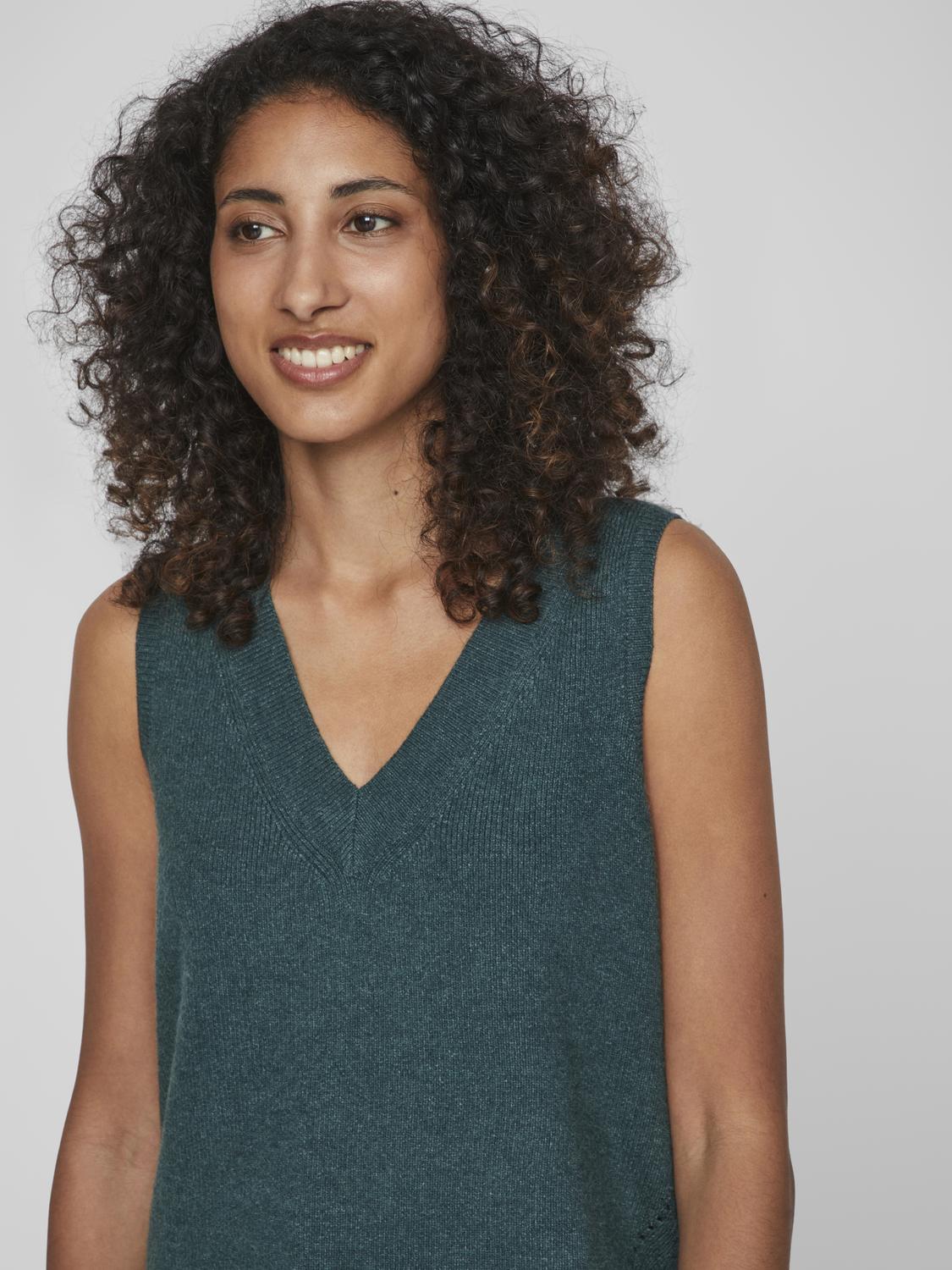 VIRIL KNIT RIB V-NECK S/L VEST - NOOS