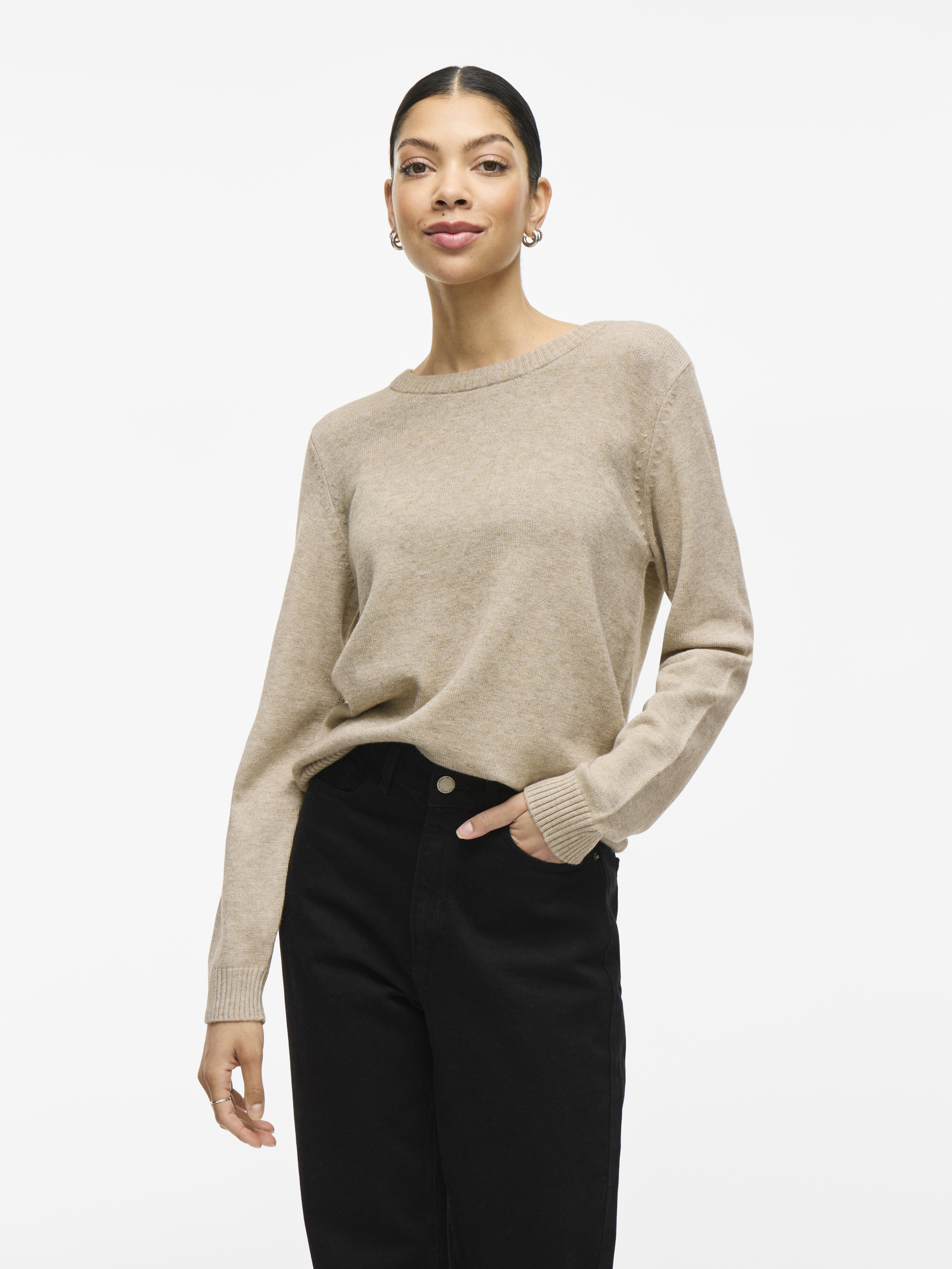 VIRIL O-NECK L/S  KNIT TOP - NOOS