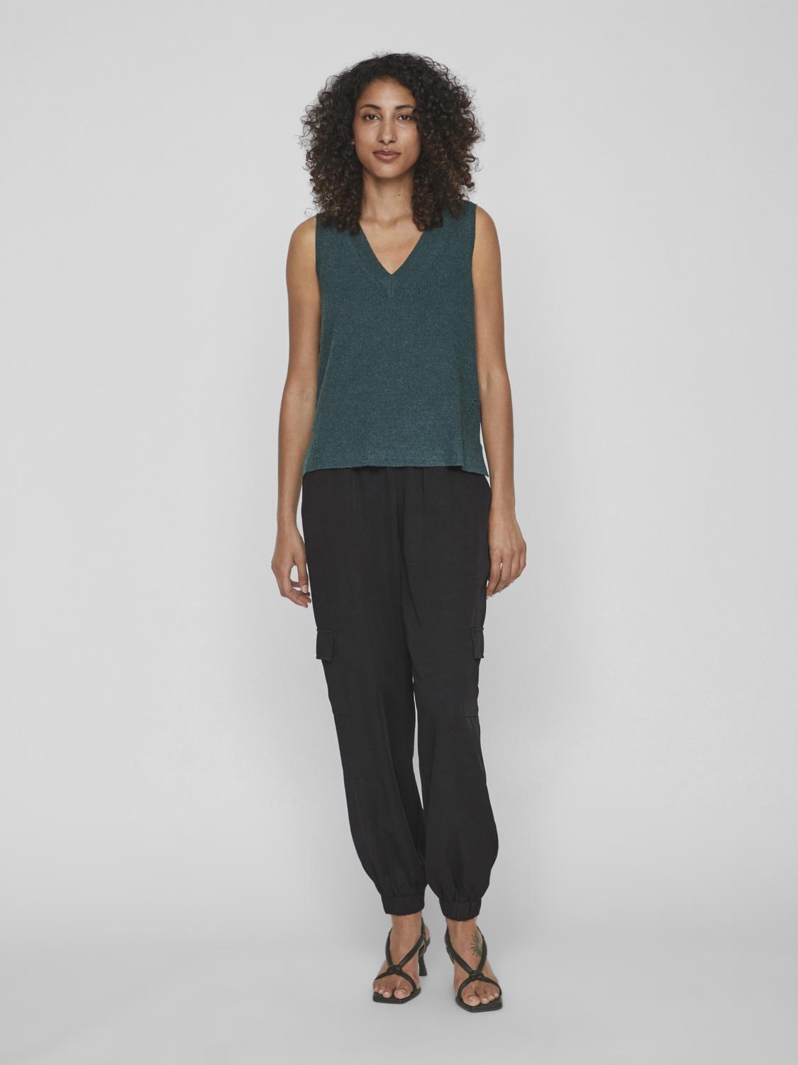 VIRIL KNIT RIB V-NECK S/L VEST - NOOS
