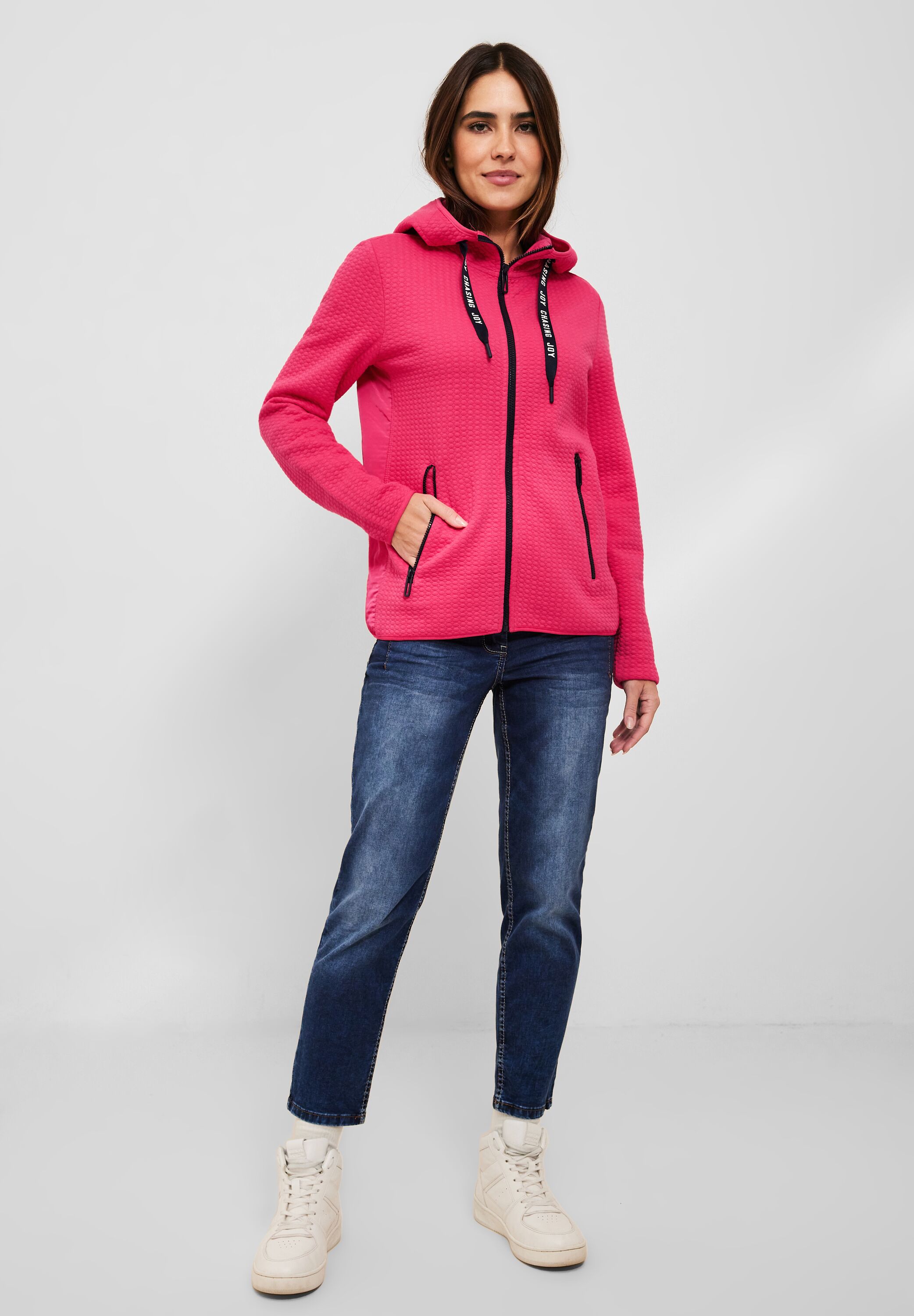 Materialmix Sweatjacke