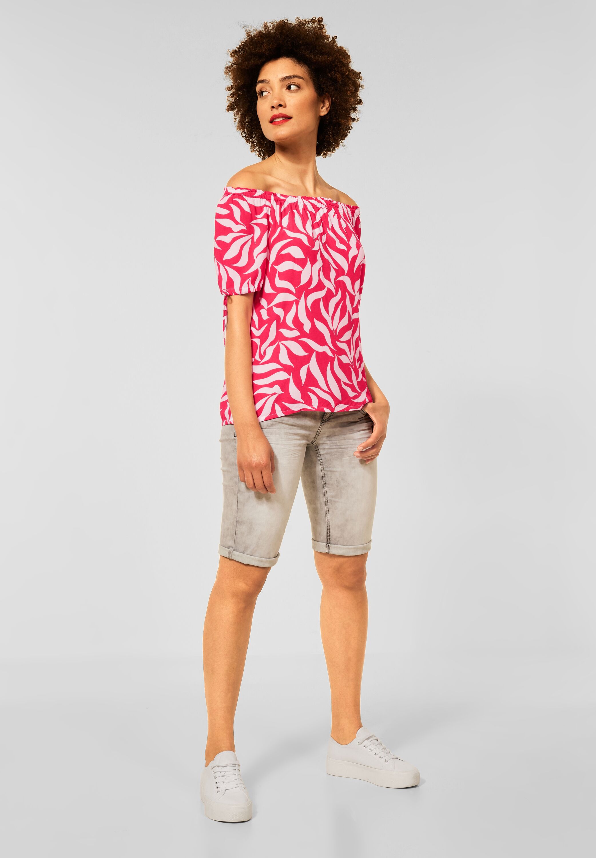 Carmen Bluse mit Print