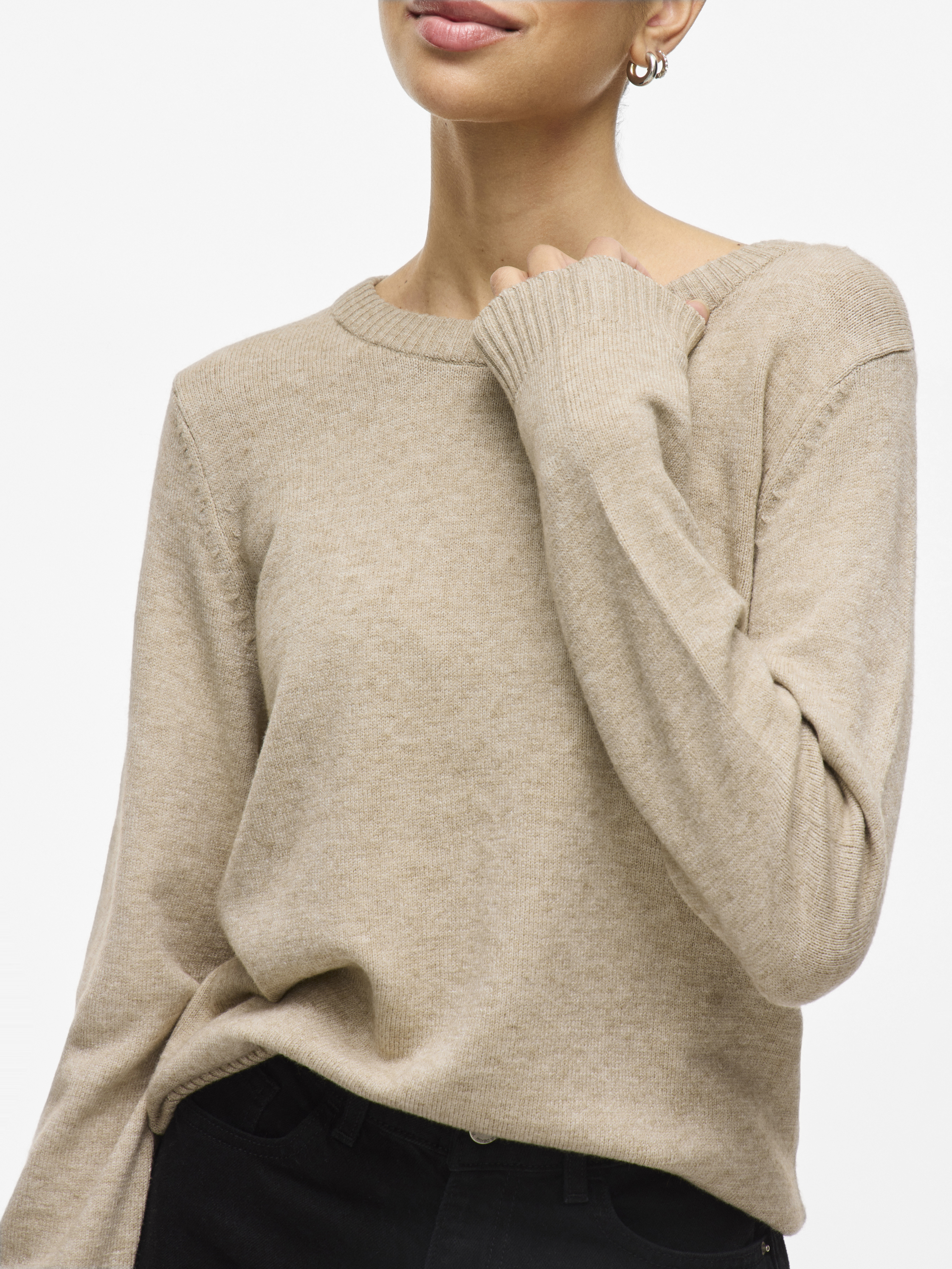 VIRIL O-NECK L/S  KNIT TOP - NOOS