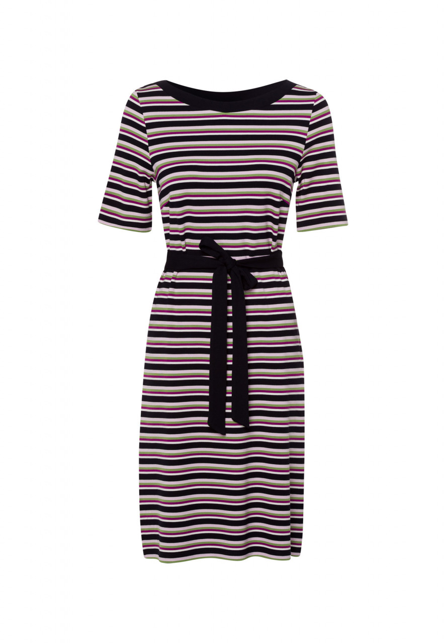 Jerseykleid gestreift mit Gürtel