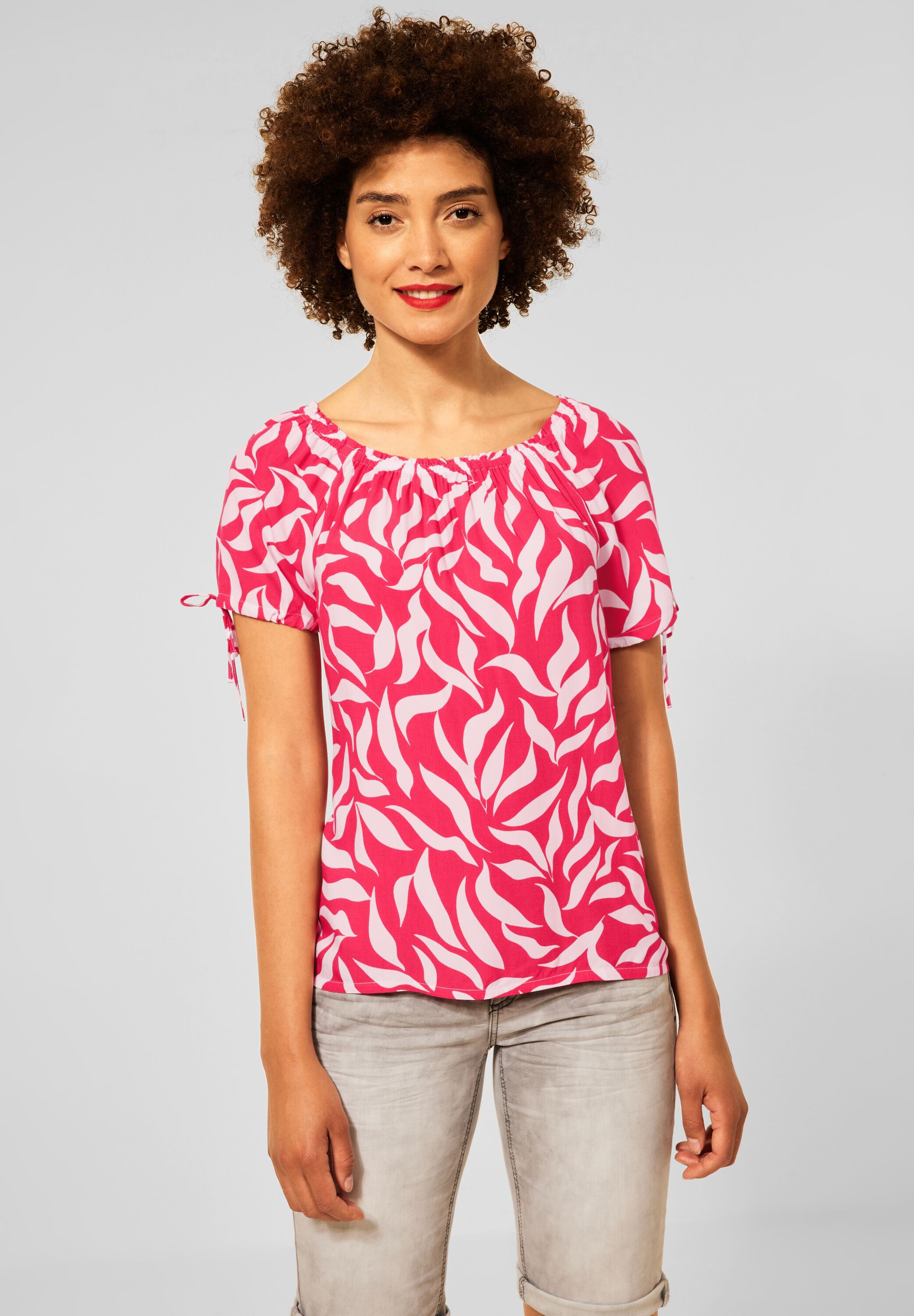 Carmen Bluse mit Print