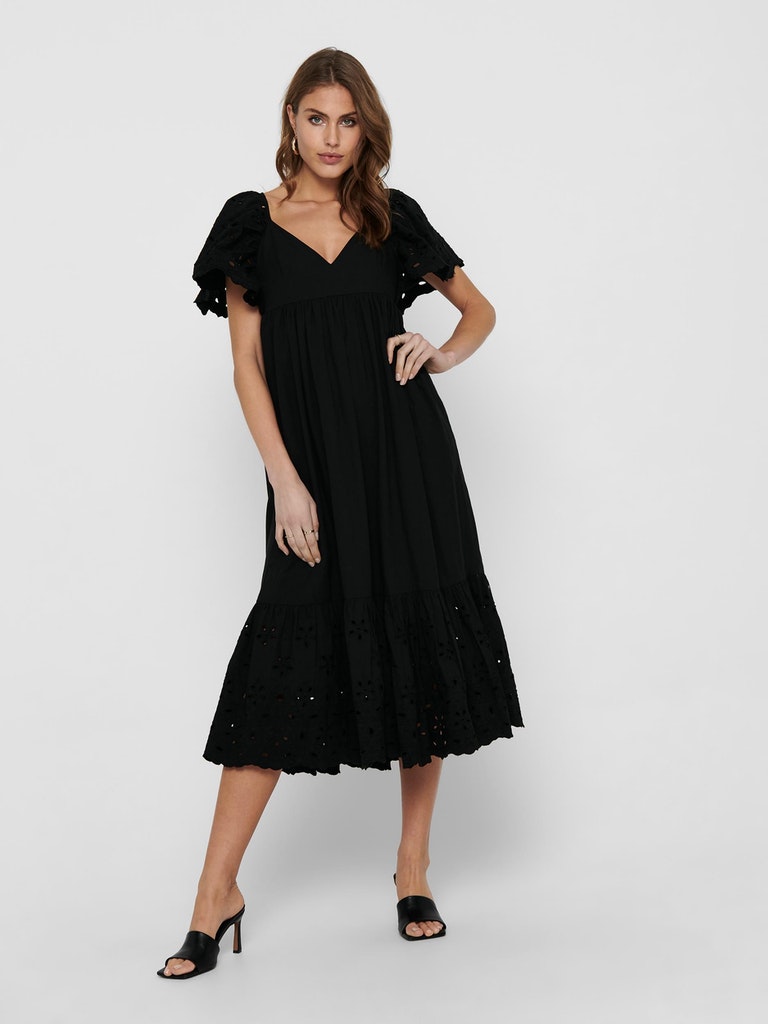 ONLDETTA S/S V-NECK MIDI DRESS WVN