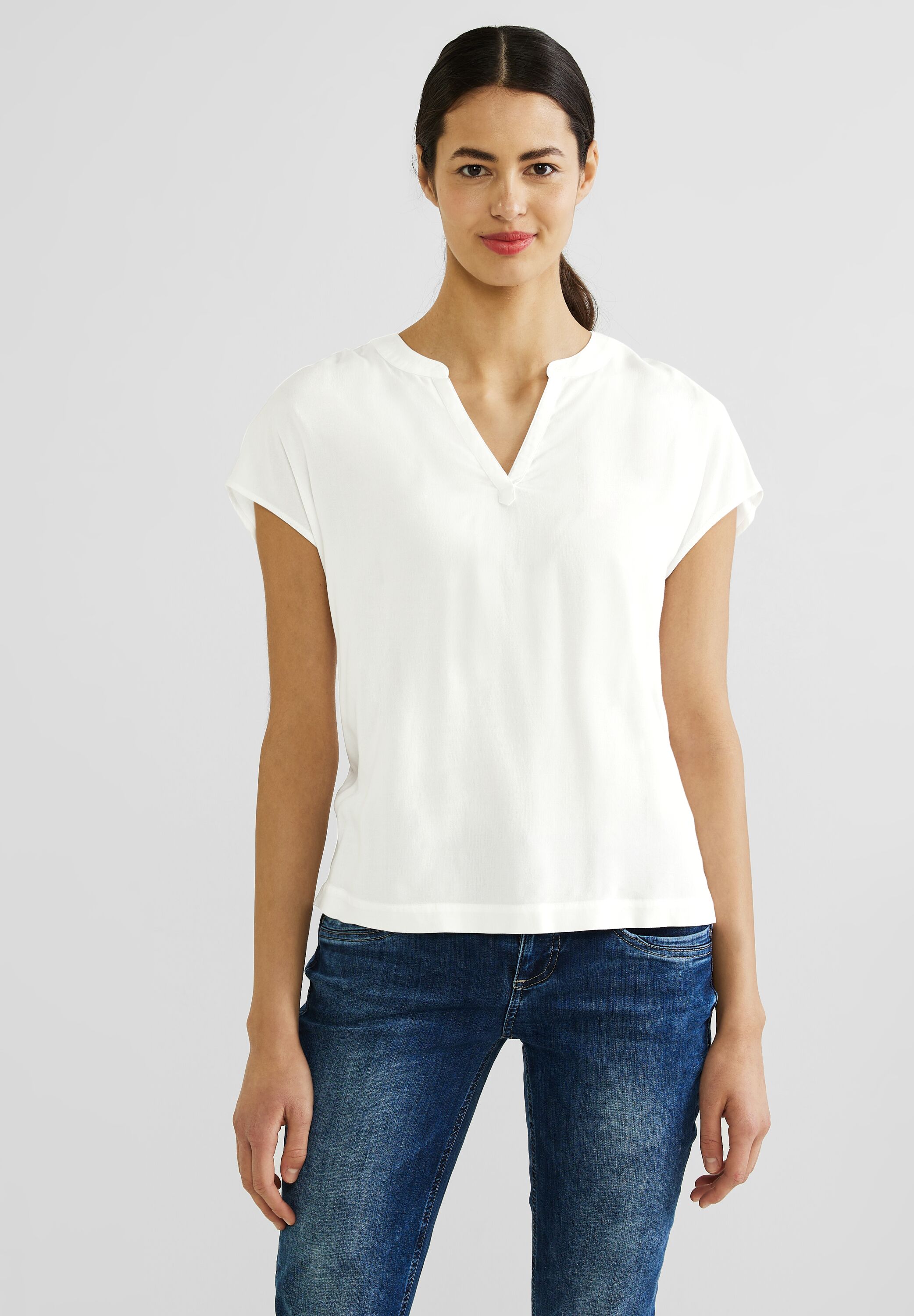 Blusenshirt in Unifarbe