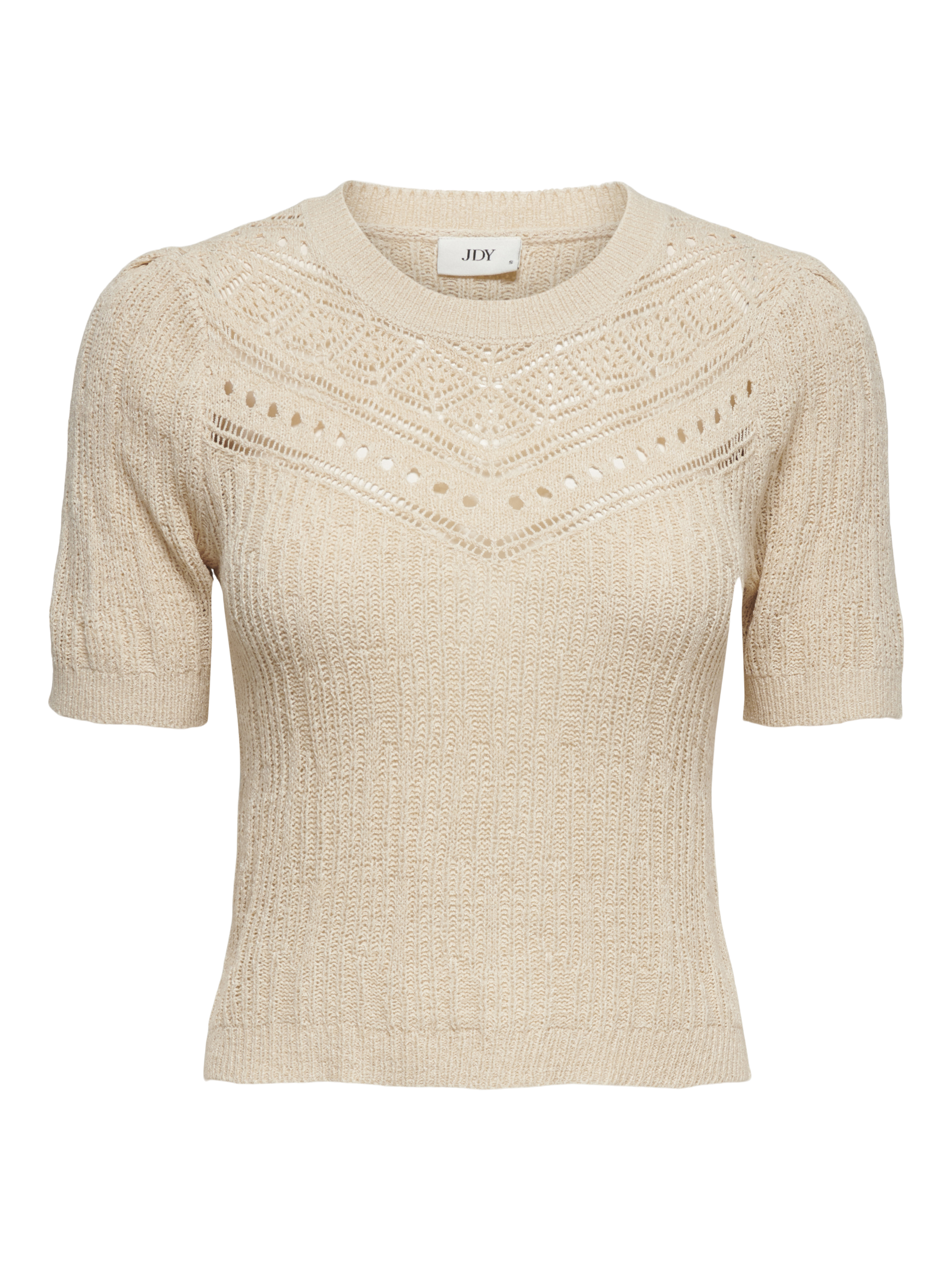 JDYDESHA S/S O-NECK STRUCTURE PULL KNT