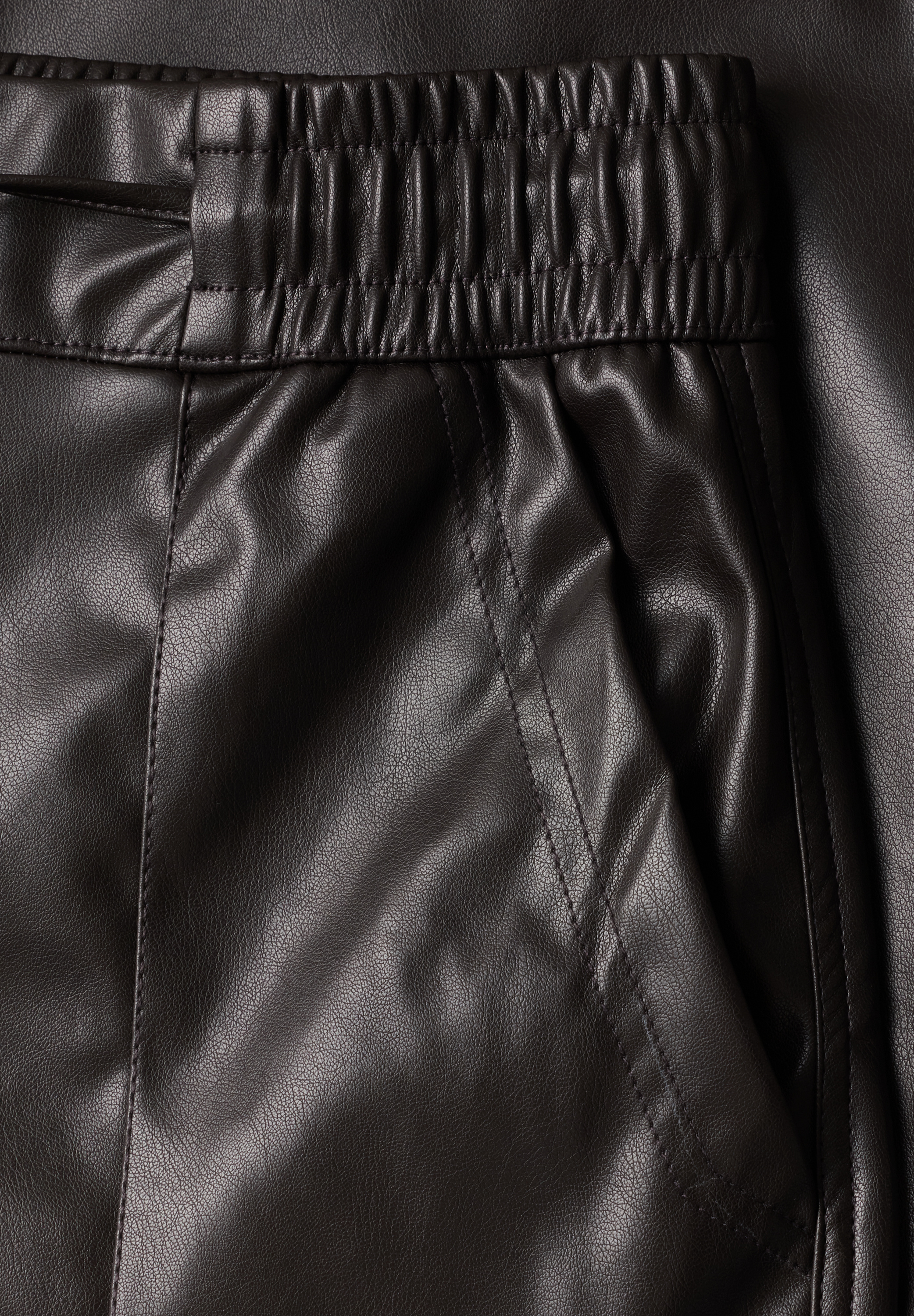 Straight Leg Hose in Leder-Optik