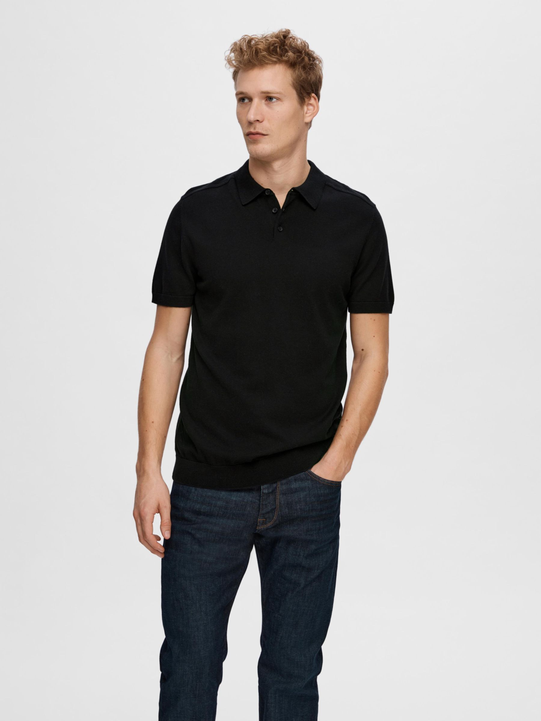 SLHBERG SS KNIT POLO NOOS