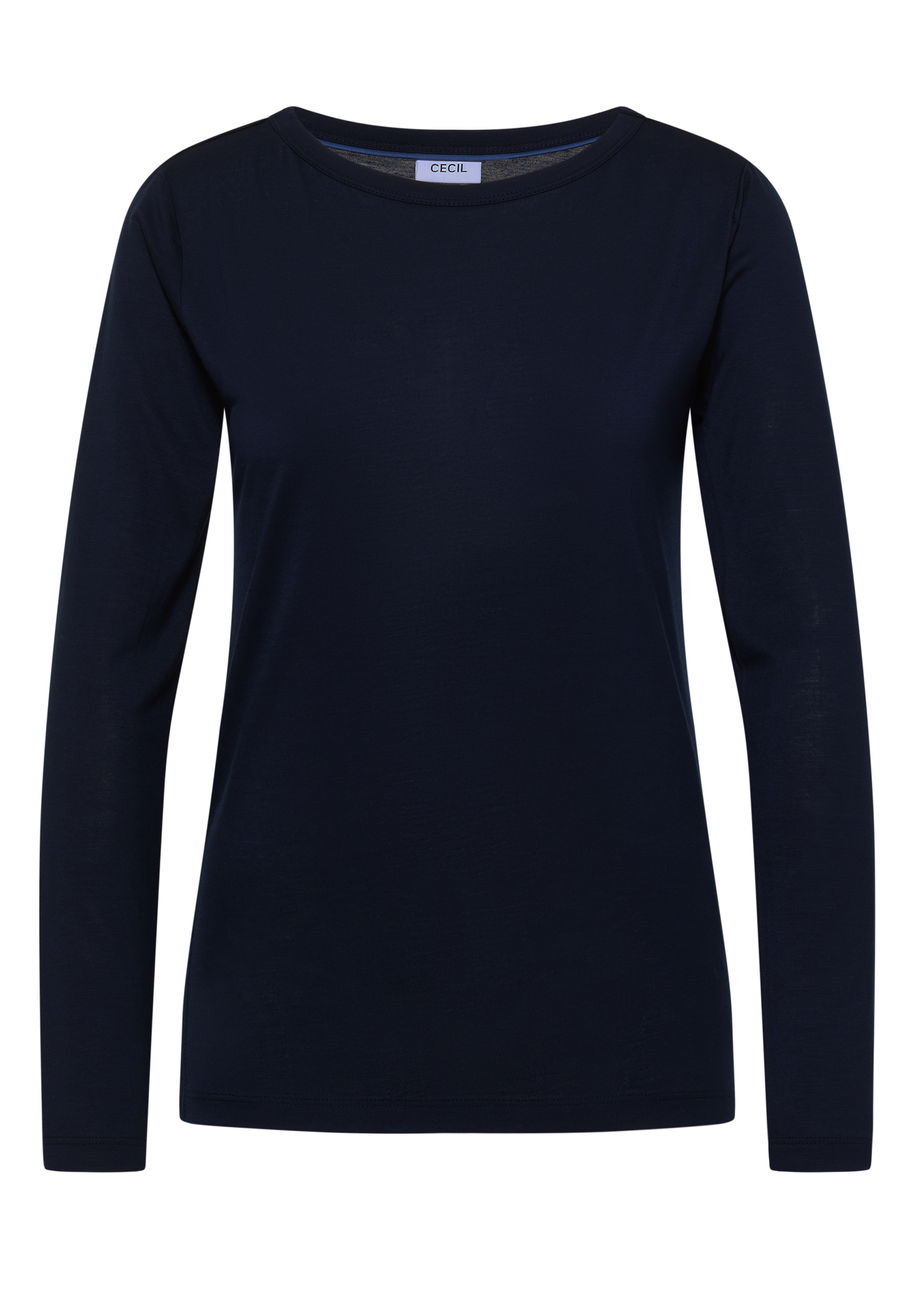 Langarm Shirt aus Lyocell mit Boat Neck