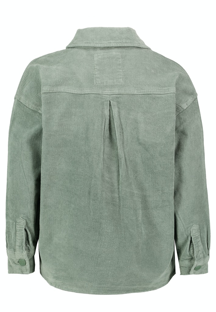 DOB Oversize Hemdbluse, aufgesetzte Brusttaschenmit Klappen, sichtbare Knopfleiste, Hemdkragen,Bündchen mit Knöpfen, RT länger als VT,seitenschlitze,Rückenpasse