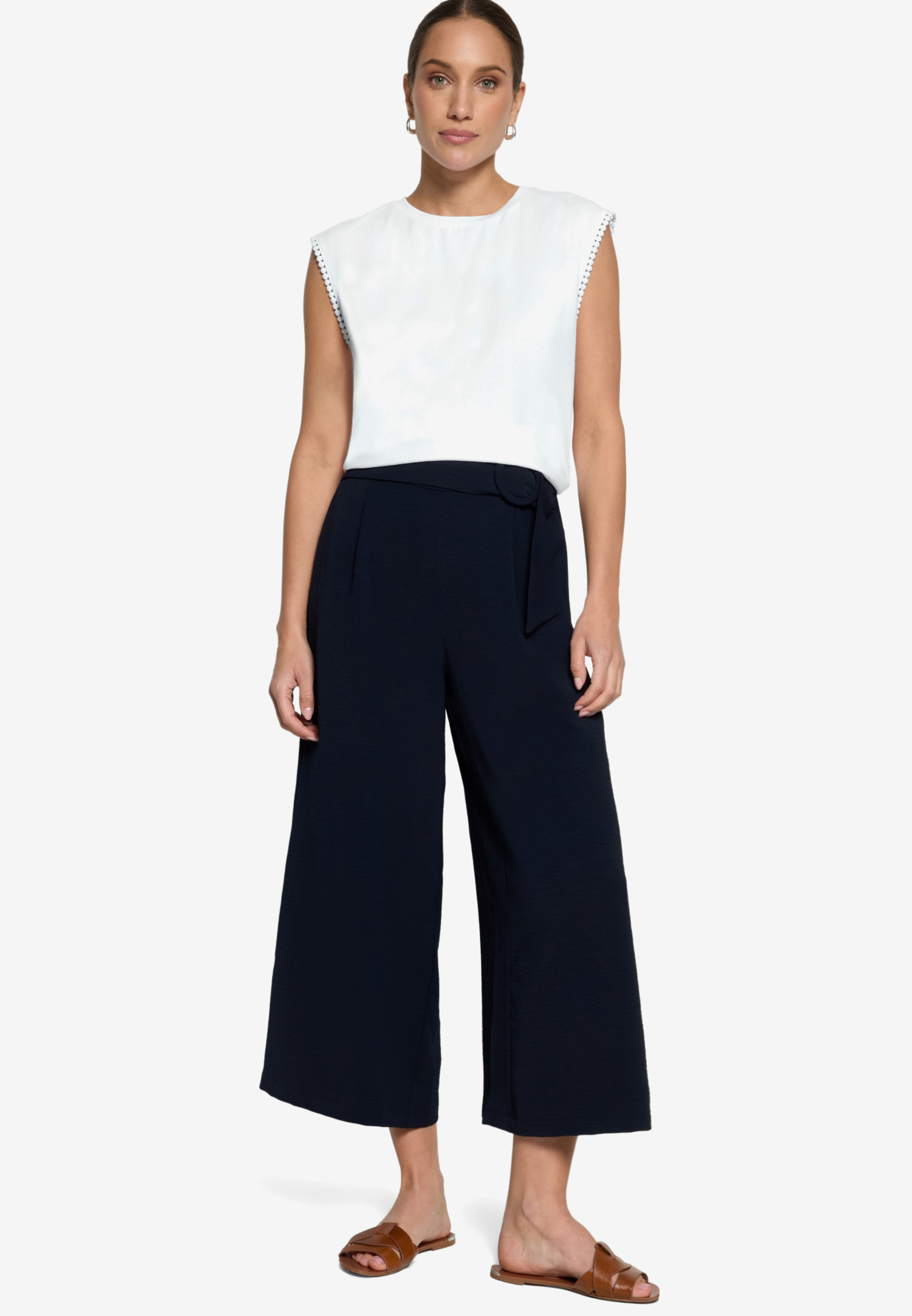 Stoffhose  7/8 Länge mit Schnalle