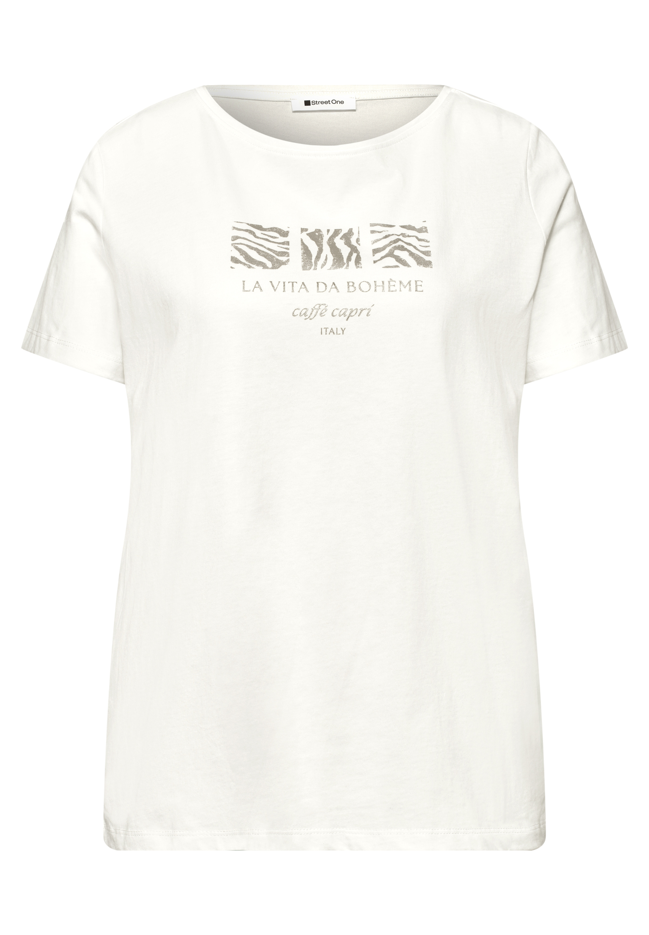 Basic T-Shirt mit Rundhals und Print