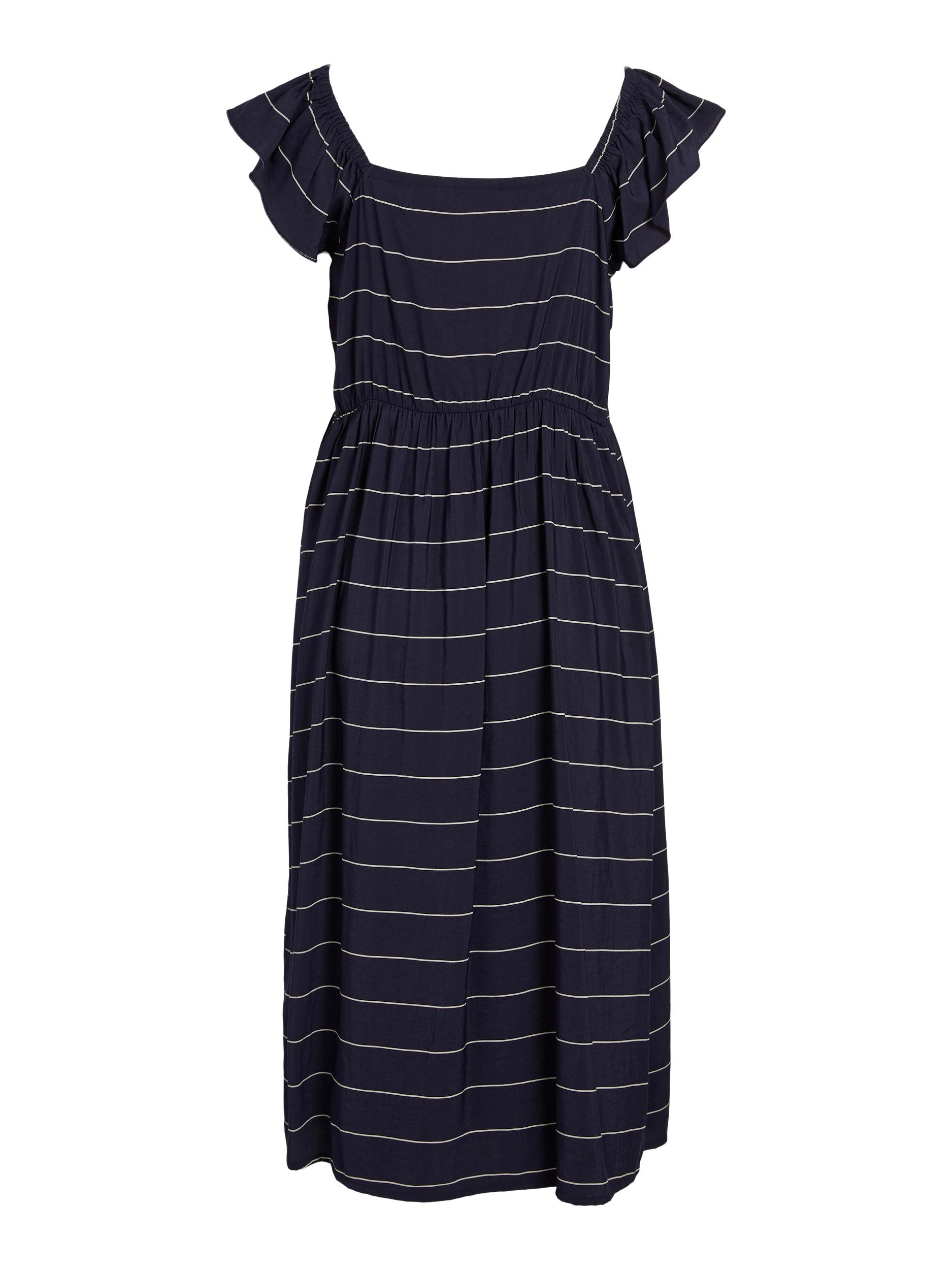VIRITA SQUARE NECK S/L MID CALF DRESS/SU