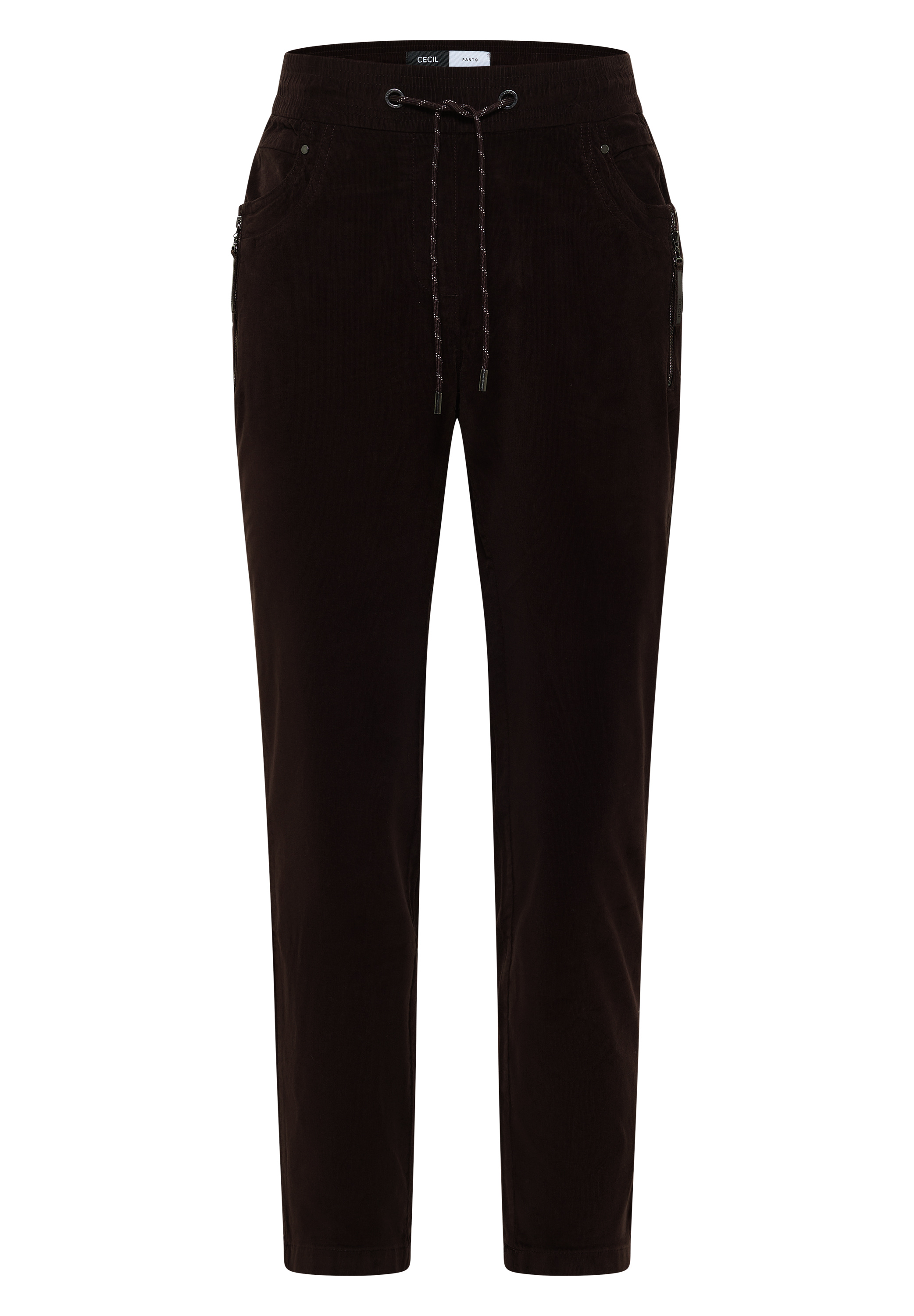 Mid Waist Slim Leg Hose im Casual Fit