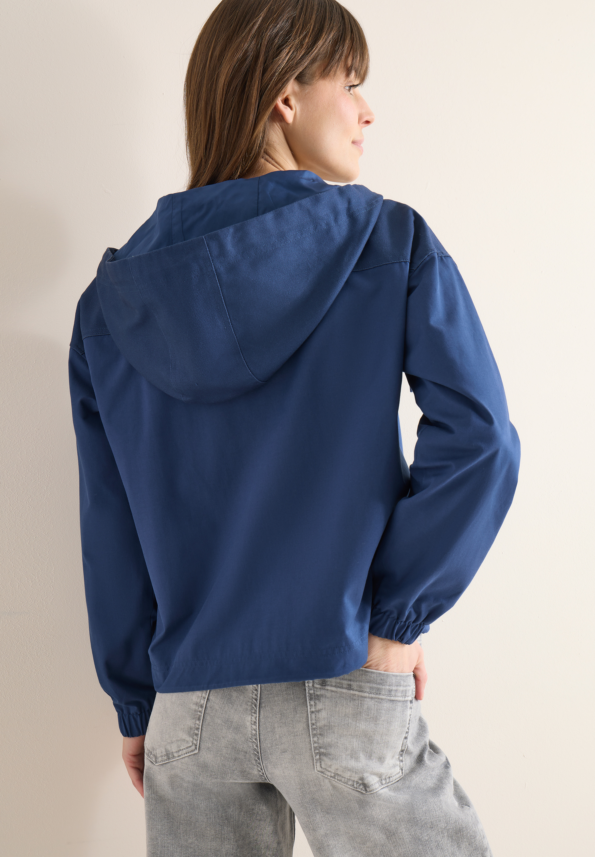 Jacke aus Baumwollmix mit Kapuze