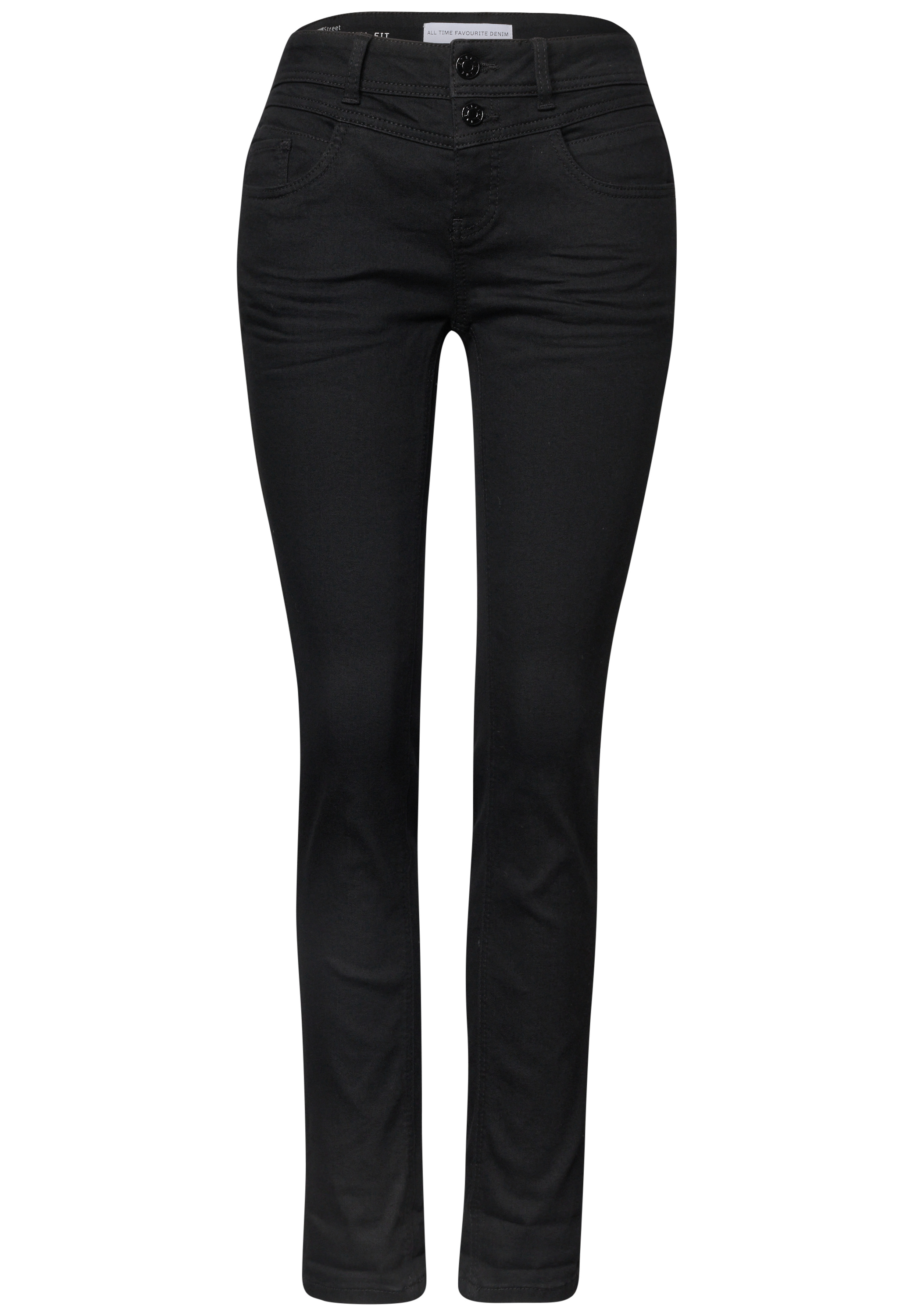 Mid Waist Slim Leg Jeans im Casual Fit