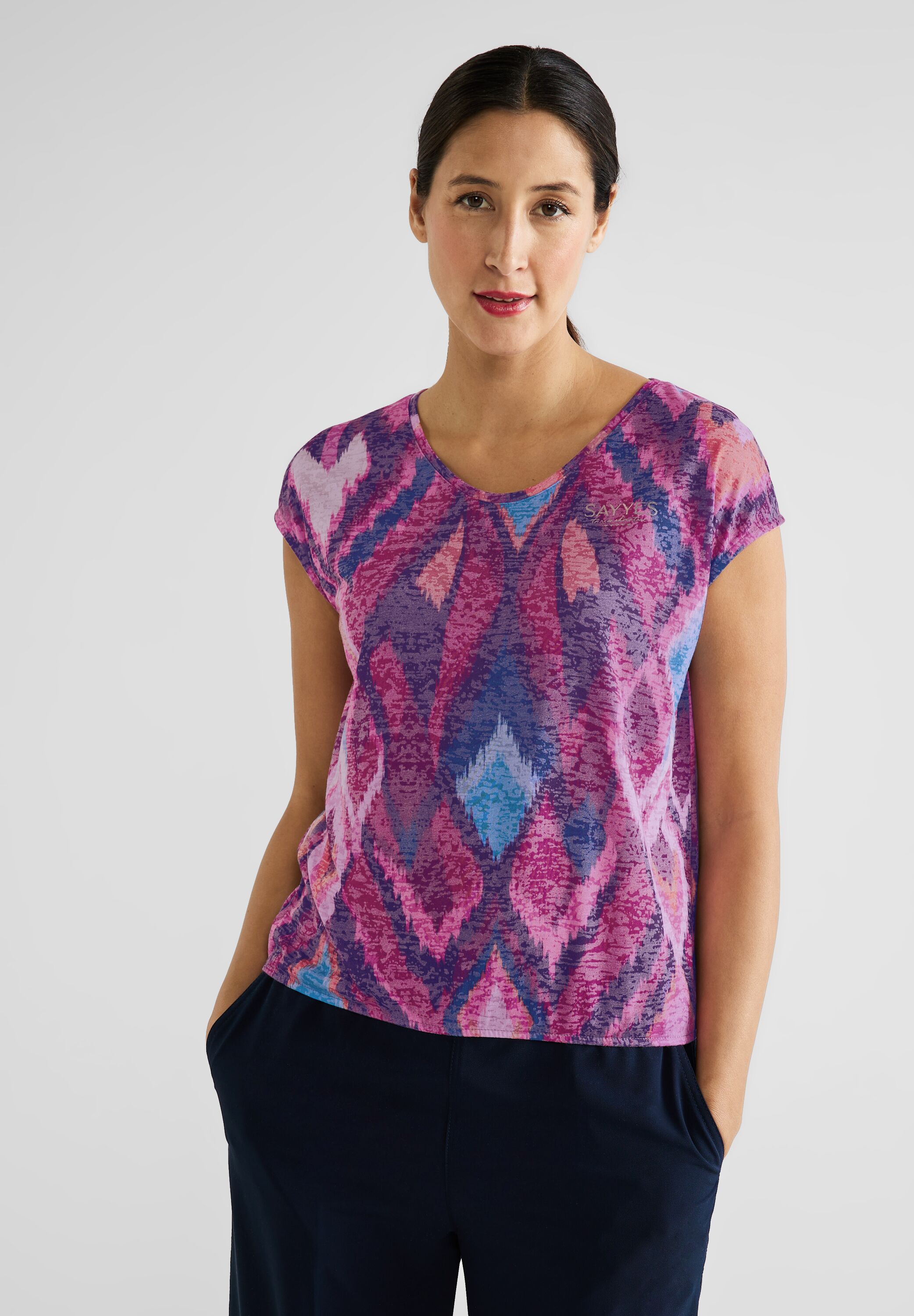 Multicolor Ikat Print Shirt