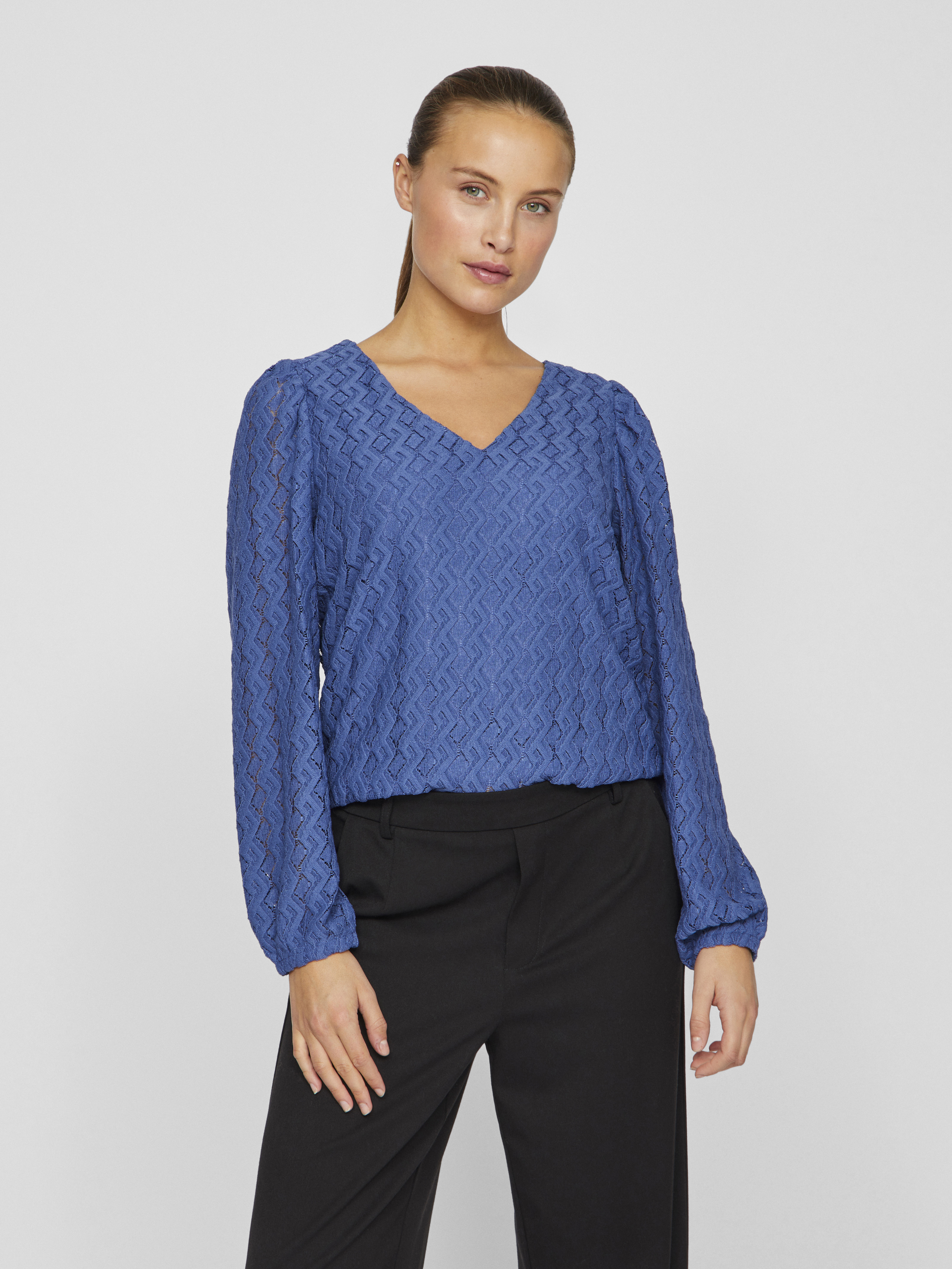 VIFERYA V-NECK L/S TOP/R/BF