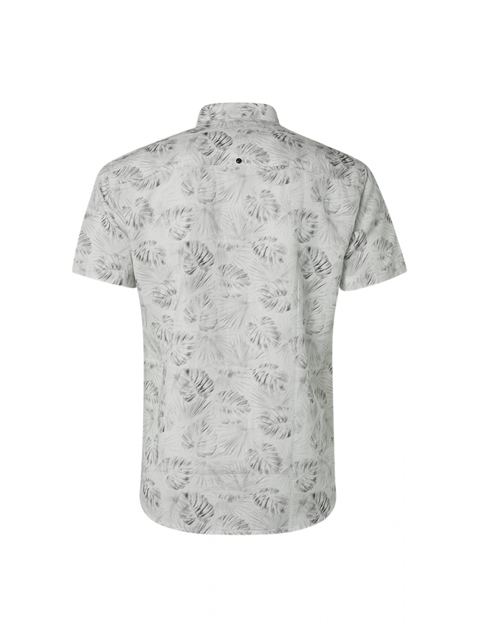 Shirt Short Sleeve Allover Printed With Linen