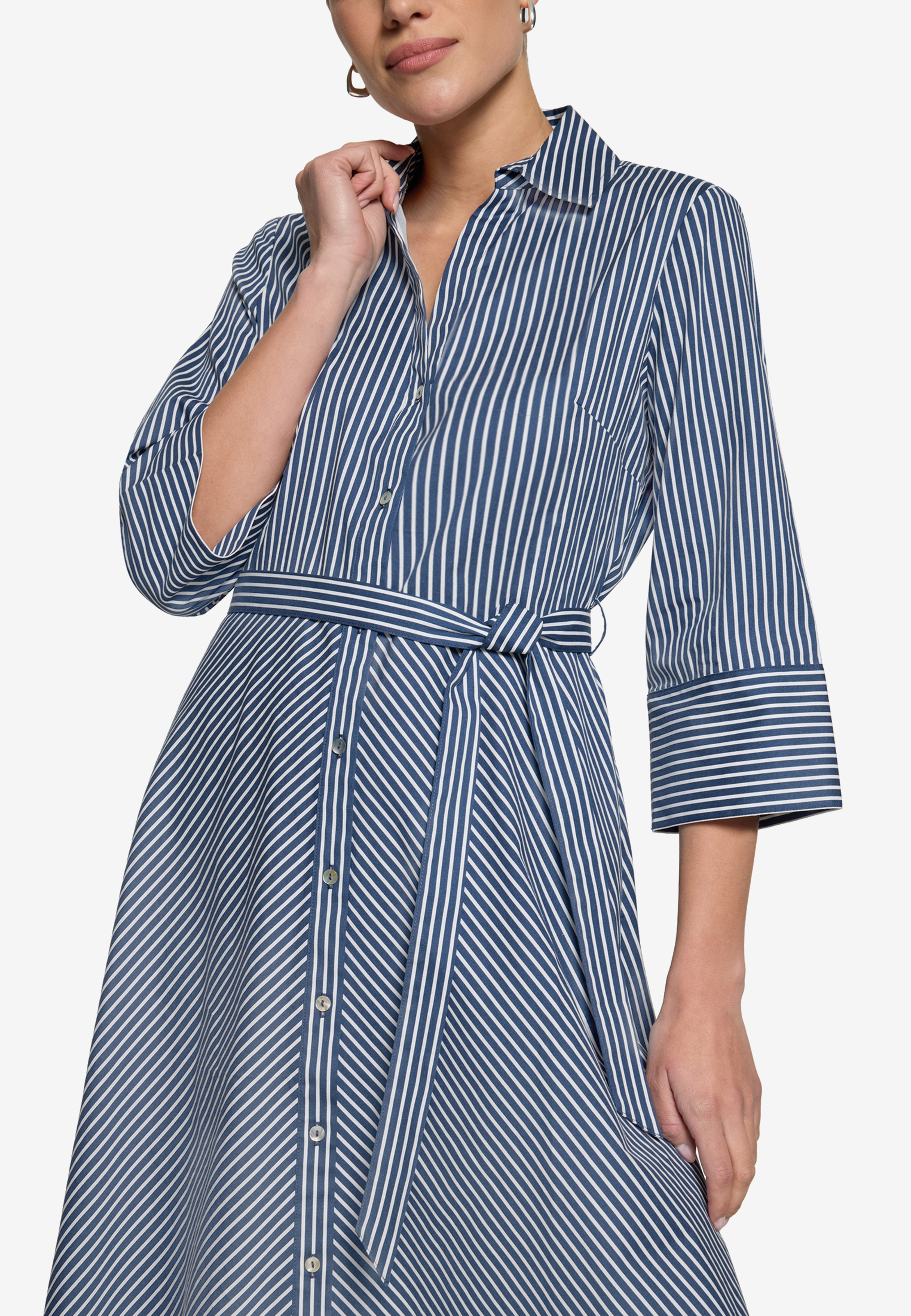 Hemdblusenkleid mit 3/4 Arm