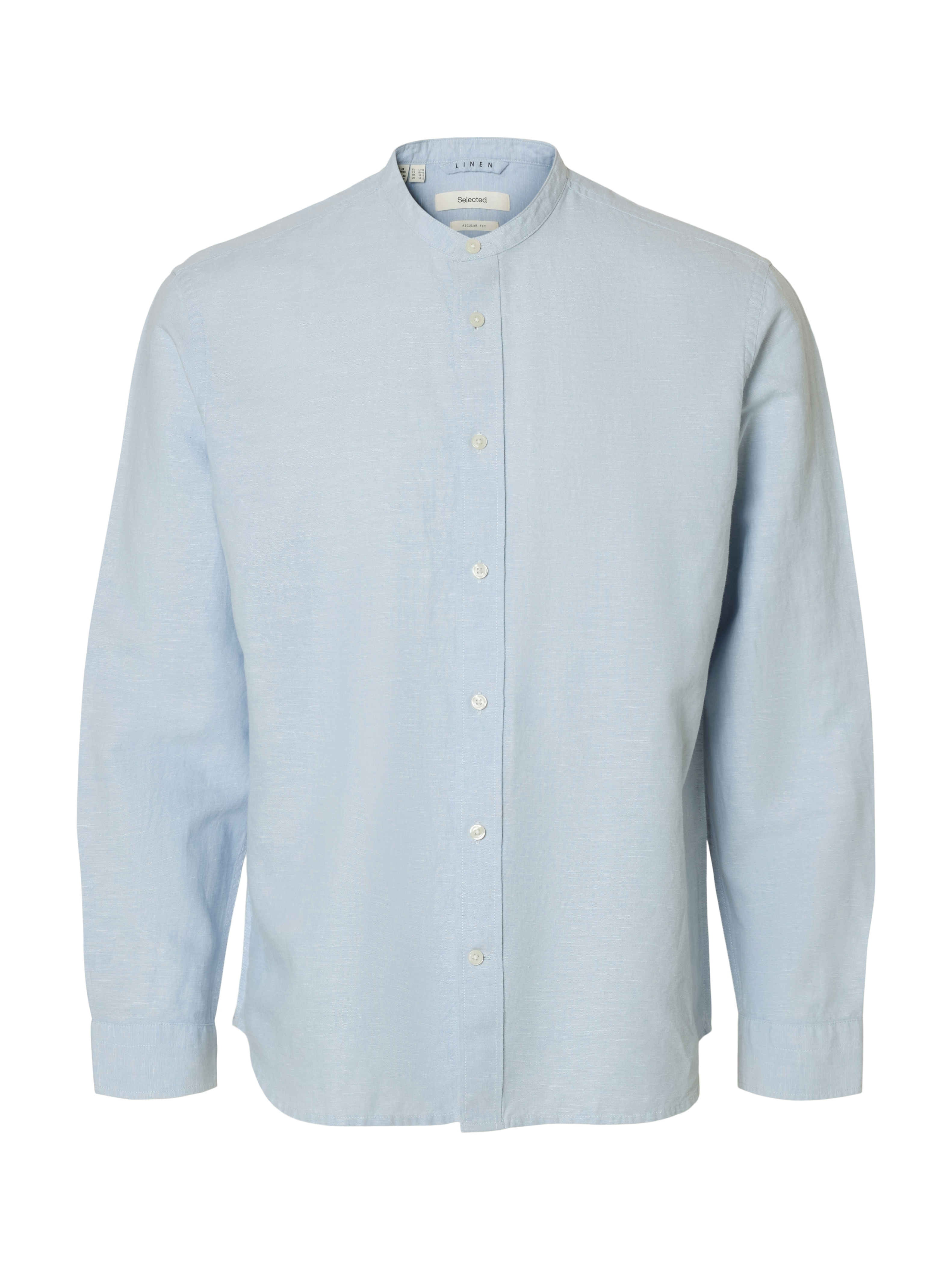 SLMREGCLAY LINENBLEND LS SHIRT BAND NOOS