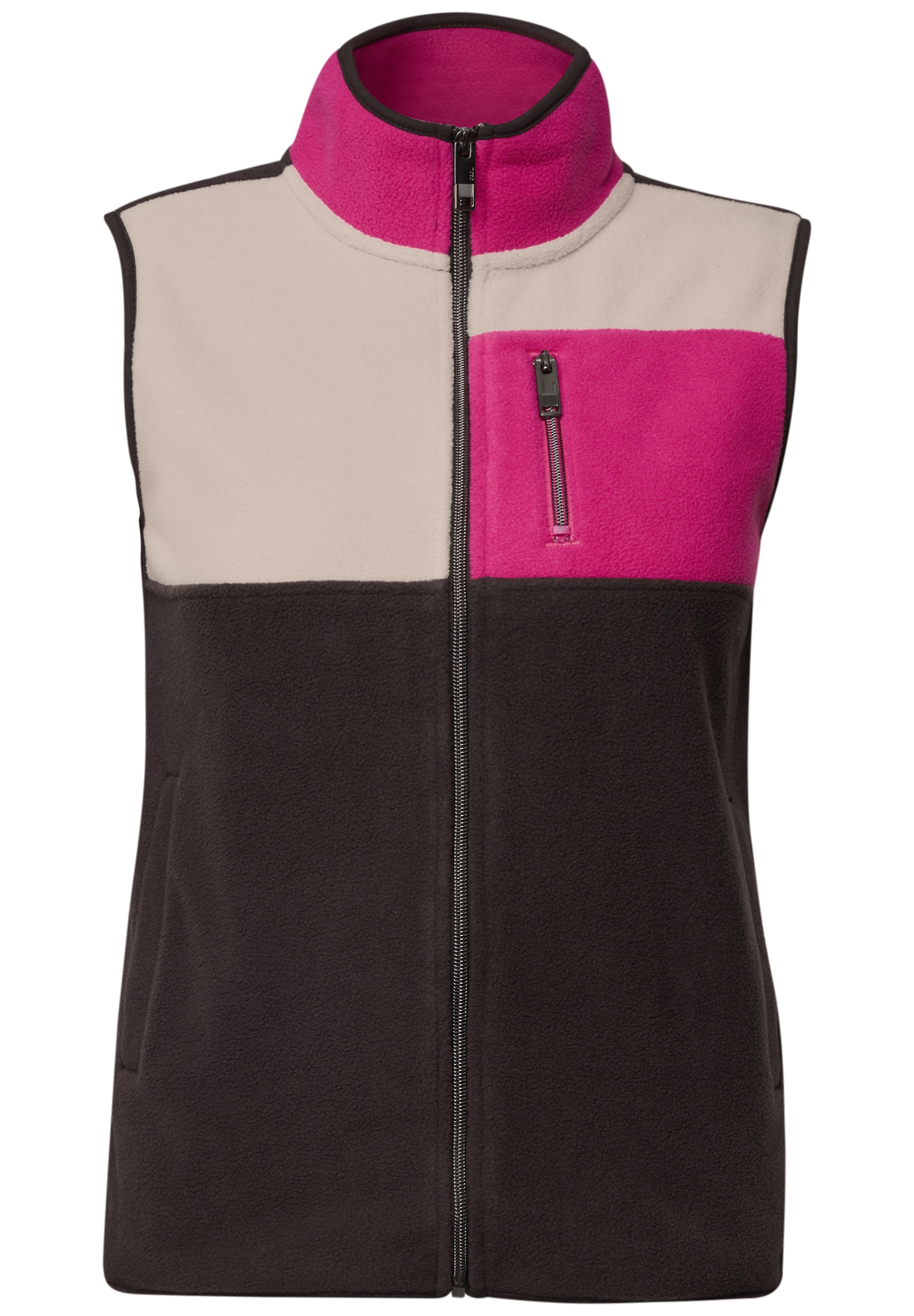 Fleece Weste im Colorblock-Look