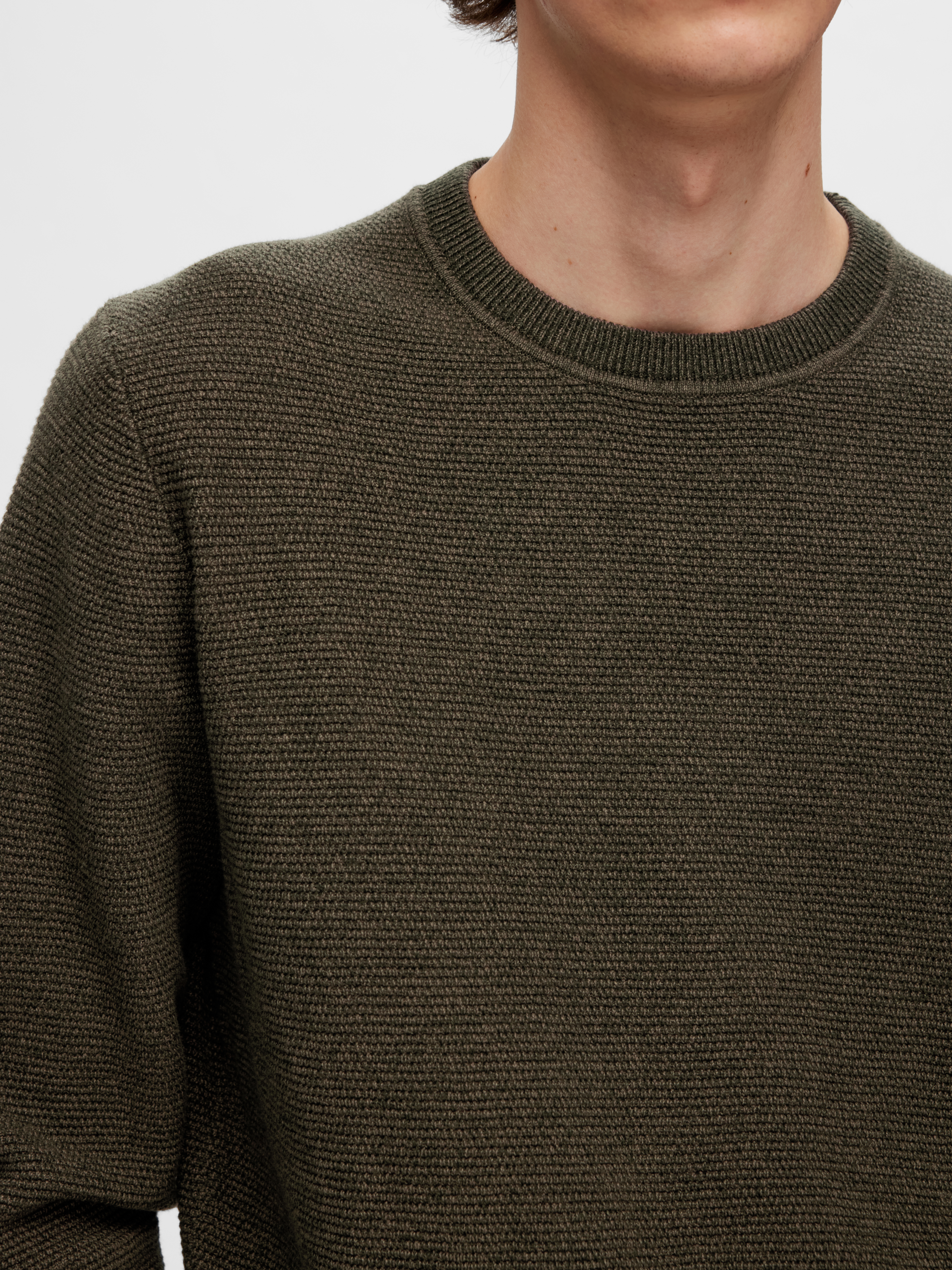 SLHROSS LS KNIT STRUCTURE CREW NECK NOOS SLHROSS LS KNIT STRUCTURE CREW NECK NOOS