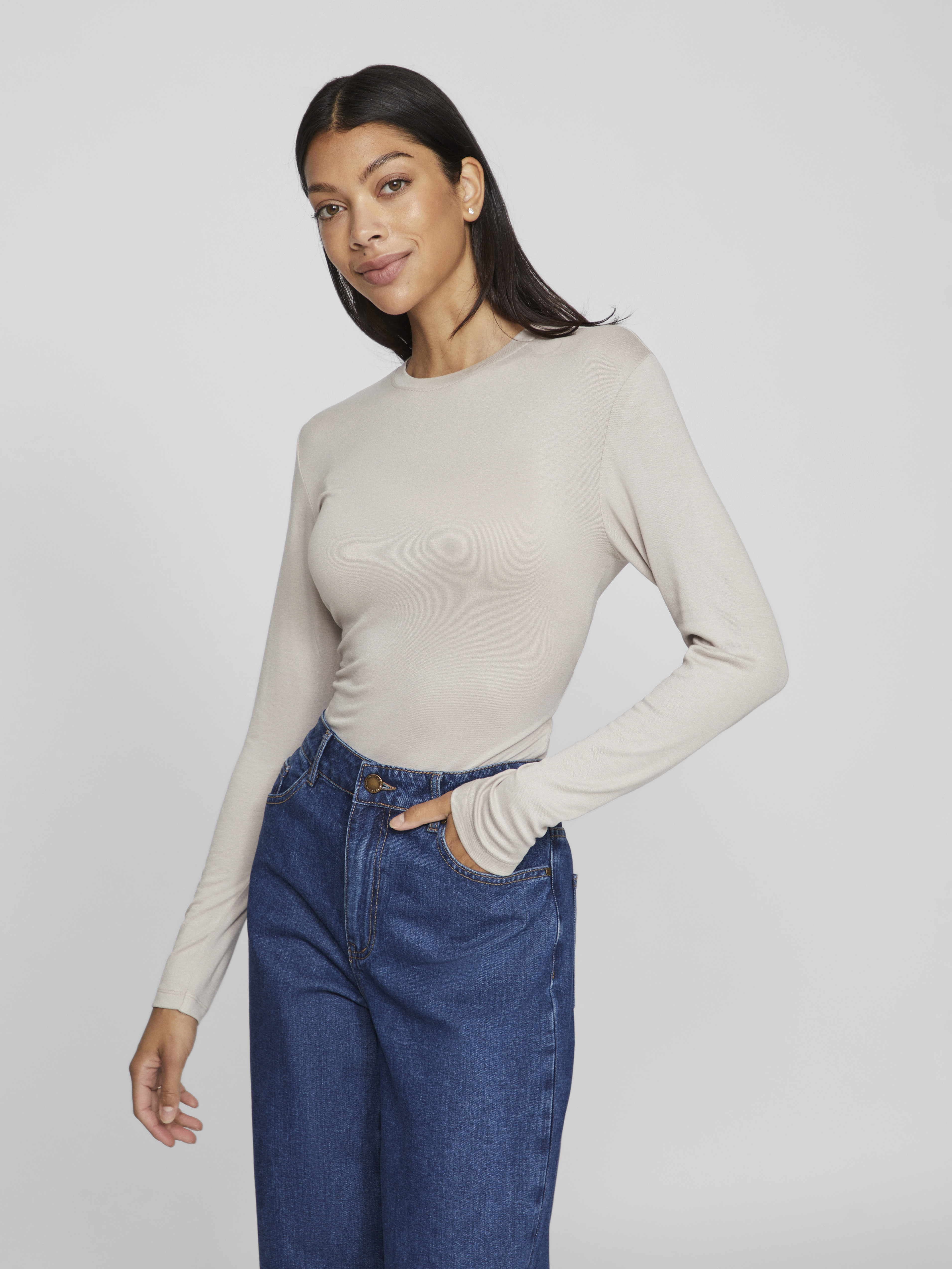 VIALEXIA O-NECK L/S TOP - NOOS