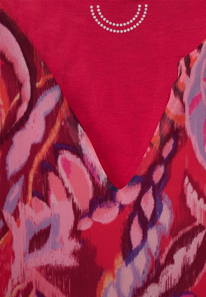 Print Kleid in Mesh Optik